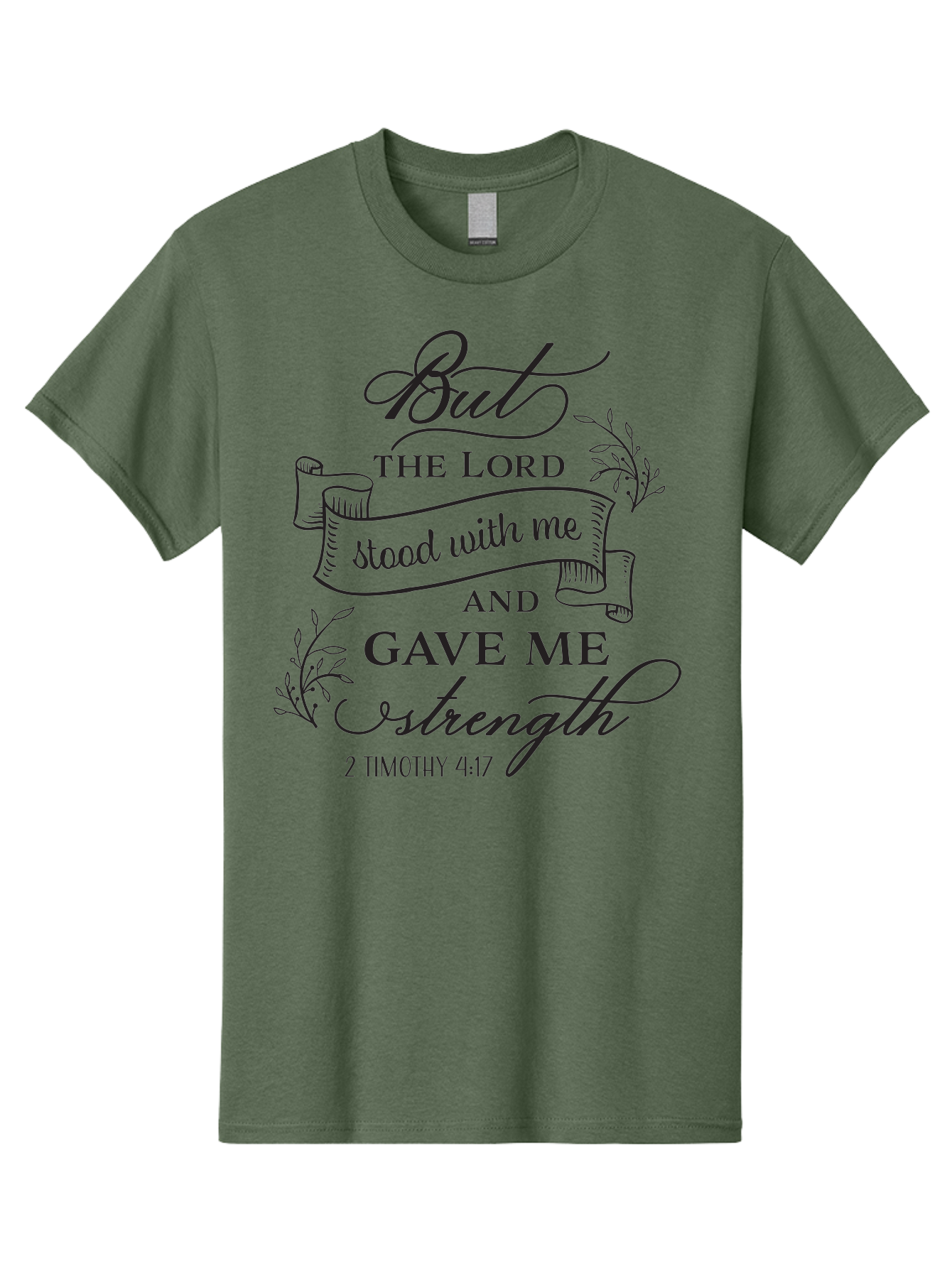 2-Timothy-4-17 Men'S Graphic Tee, 100% Cotton, Comfortable Casual Summer Wear, Machine Washable, Inspirational Quote, Bible Verse, 2 Timothy 4:17, Faith, Motivation, Scripture, Spiritual Guidance, Lord'S Strength, Perseverance Aac445