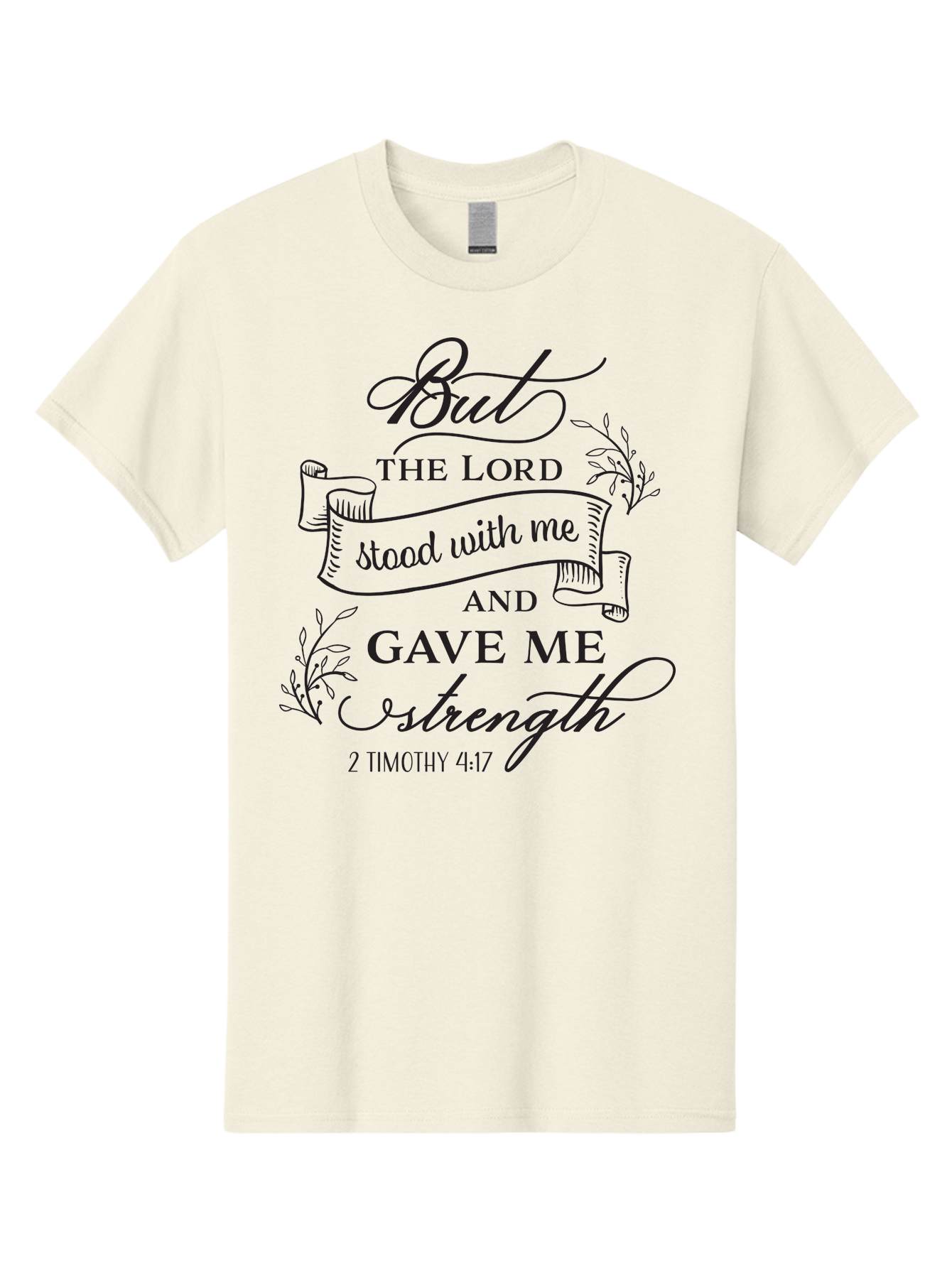 2-Timothy-4-17 Men'S Graphic Tee, 100% Cotton, Comfortable Casual Summer Wear, Machine Washable, Inspirational Quote, Bible Verse, 2 Timothy 4:17, Faith, Motivation, Scripture, Spiritual Guidance, Lord'S Strength, Perseverance Aac445