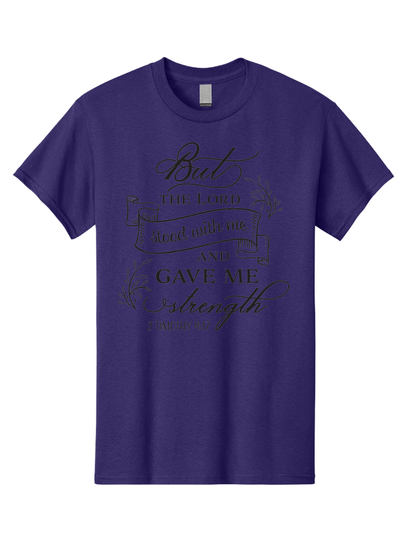 2-Timothy-4-17 Men'S Graphic Tee, 100% Cotton, Comfortable Casual Summer Wear, Machine Washable, Inspirational Quote, Bible Verse, 2 Timothy 4:17, Faith, Motivation, Scripture, Spiritual Guidance, Lord'S Strength, Perseverance Aac445