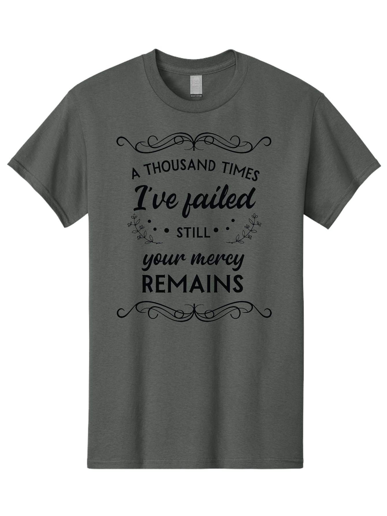 A-Thousand-Times-I-Ve-Failed Men'S Graphic Tee, 100% Cotton, Comfortable Casual Summer Wear, Machine Washable, Inspirational Quote, Motivational Phrase, Faith-Based Message, Perseverance, Hope, Resilience, Forgiveness, Divine Mercy Aac447