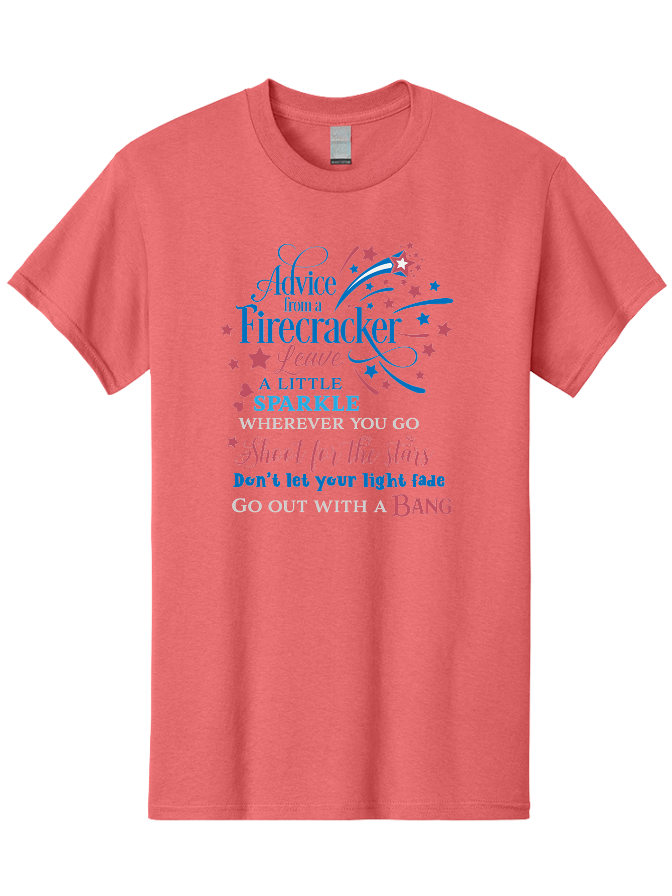 Advice-From-Firecracker Men'S Graphic Tee, 100% Cotton, Comfortable Casual Summer Wear, Machine Washable, Inspirational Quotes, Motivational Words, Positive Affirmations, Sparkle, Firecracker Advice, Life Guidance, Motivational Phrases, Aac452