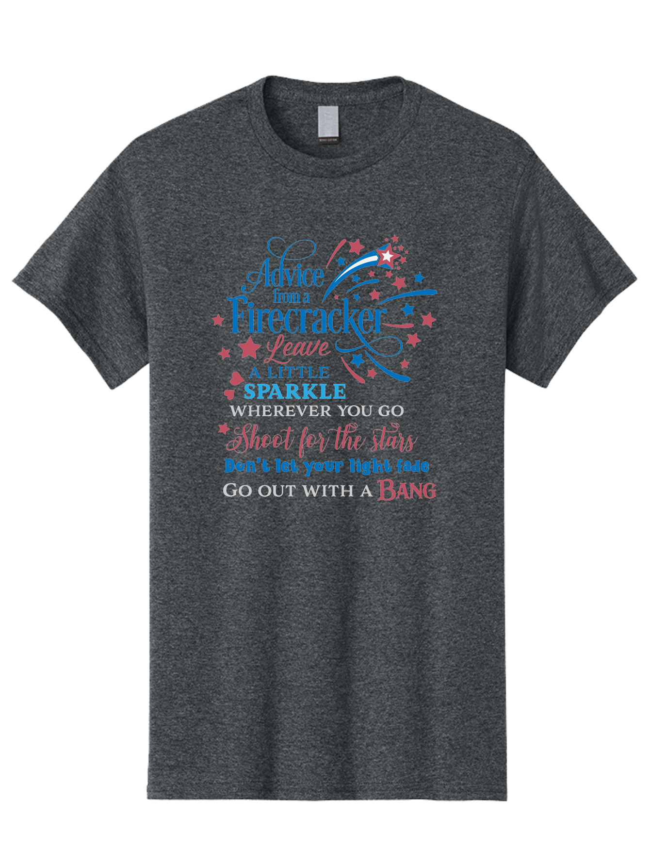 Advice-From-Firecracker Men'S Graphic Tee, 100% Cotton, Comfortable Casual Summer Wear, Machine Washable, Inspirational Quotes, Motivational Words, Positive Affirmations, Sparkle, Firecracker Advice, Life Guidance, Motivational Phrases, Aac452