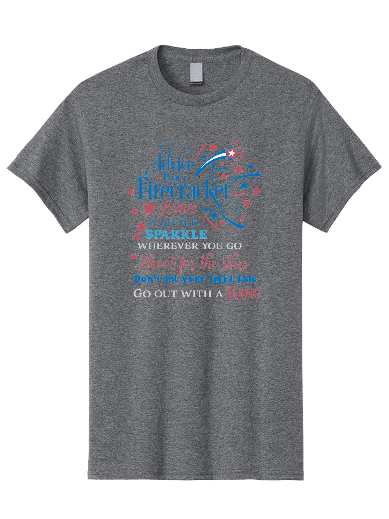 Advice-From-Firecracker Men'S Graphic Tee, 100% Cotton, Comfortable Casual Summer Wear, Machine Washable, Inspirational Quotes, Motivational Words, Positive Affirmations, Sparkle, Firecracker Advice, Life Guidance, Motivational Phrases, Aac452