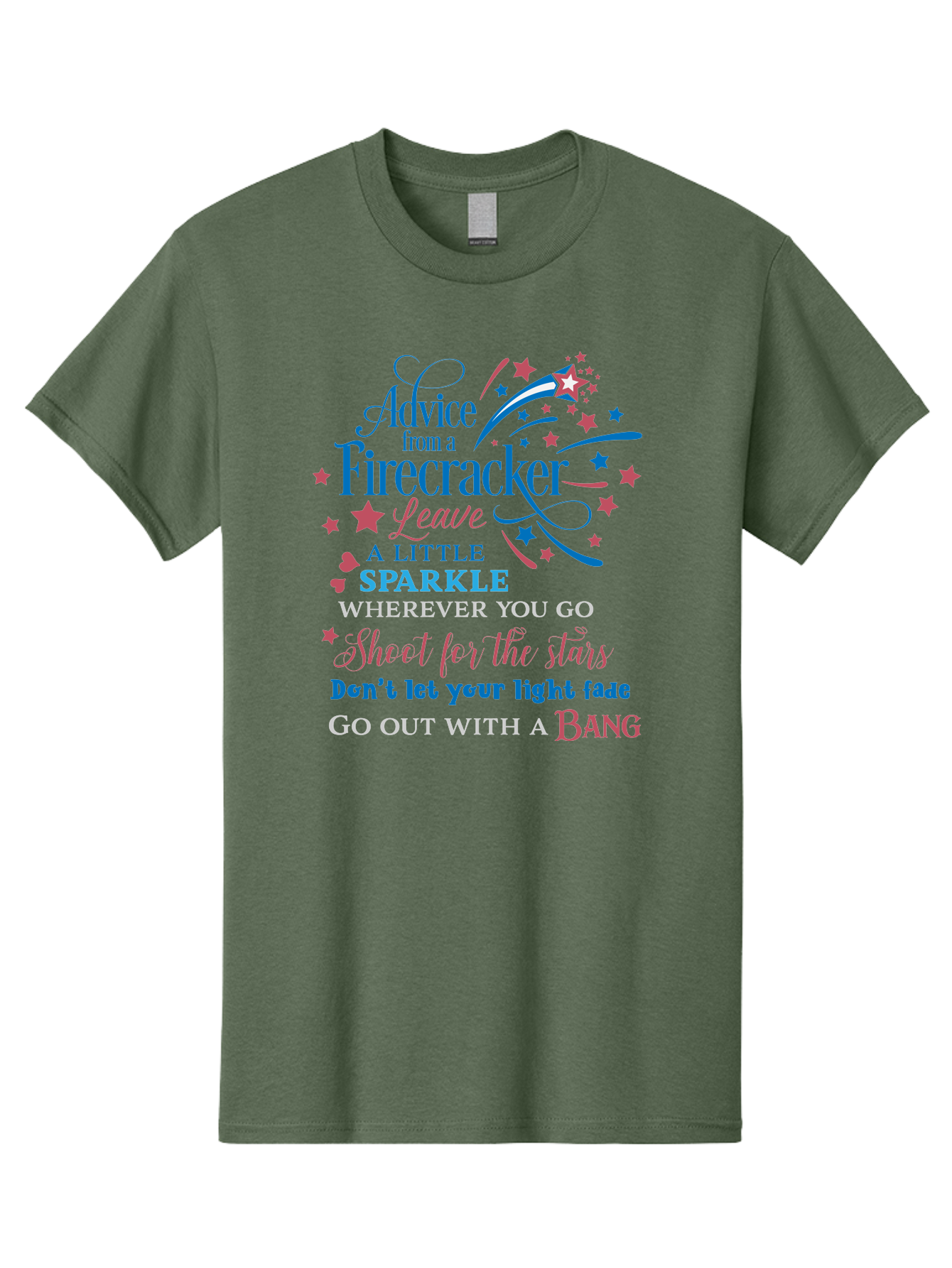 Advice-From-Firecracker Men'S Graphic Tee, 100% Cotton, Comfortable Casual Summer Wear, Machine Washable, Inspirational Quotes, Motivational Words, Positive Affirmations, Sparkle, Firecracker Advice, Life Guidance, Motivational Phrases, Aac452