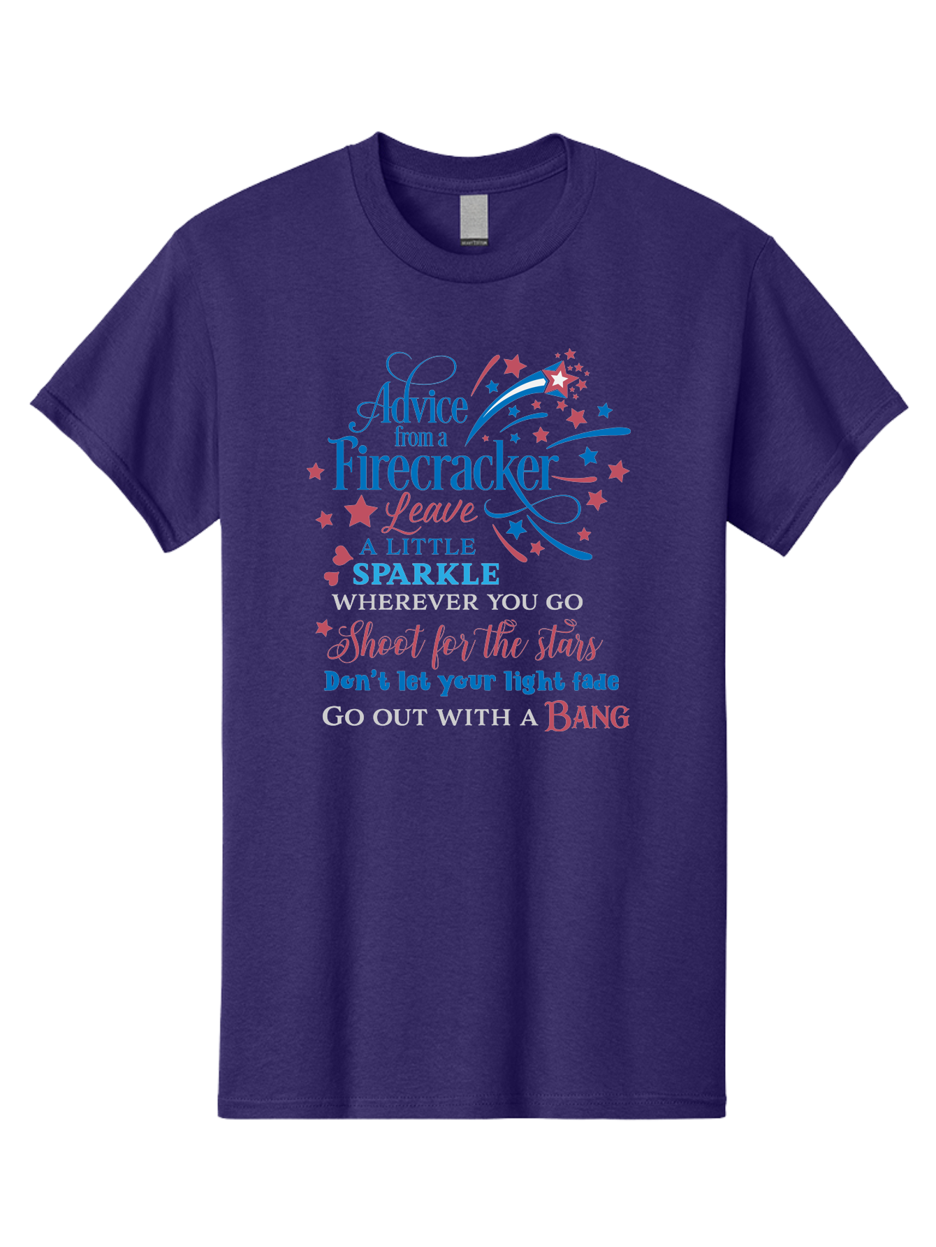 Advice-From-Firecracker Men'S Graphic Tee, 100% Cotton, Comfortable Casual Summer Wear, Machine Washable, Inspirational Quotes, Motivational Words, Positive Affirmations, Sparkle, Firecracker Advice, Life Guidance, Motivational Phrases, Aac452