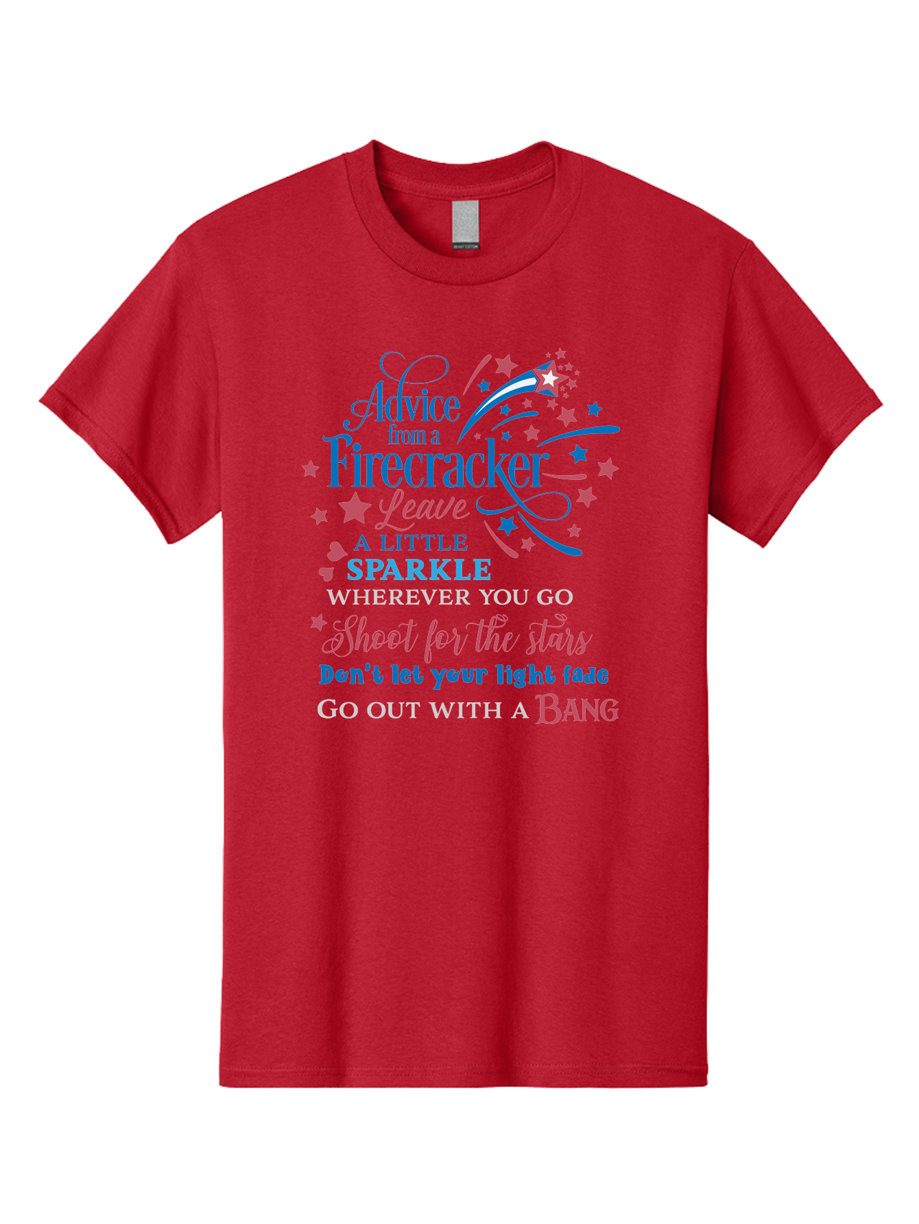 Advice-From-Firecracker Men'S Graphic Tee, 100% Cotton, Comfortable Casual Summer Wear, Machine Washable, Inspirational Quotes, Motivational Words, Positive Affirmations, Sparkle, Firecracker Advice, Life Guidance, Motivational Phrases, Aac452