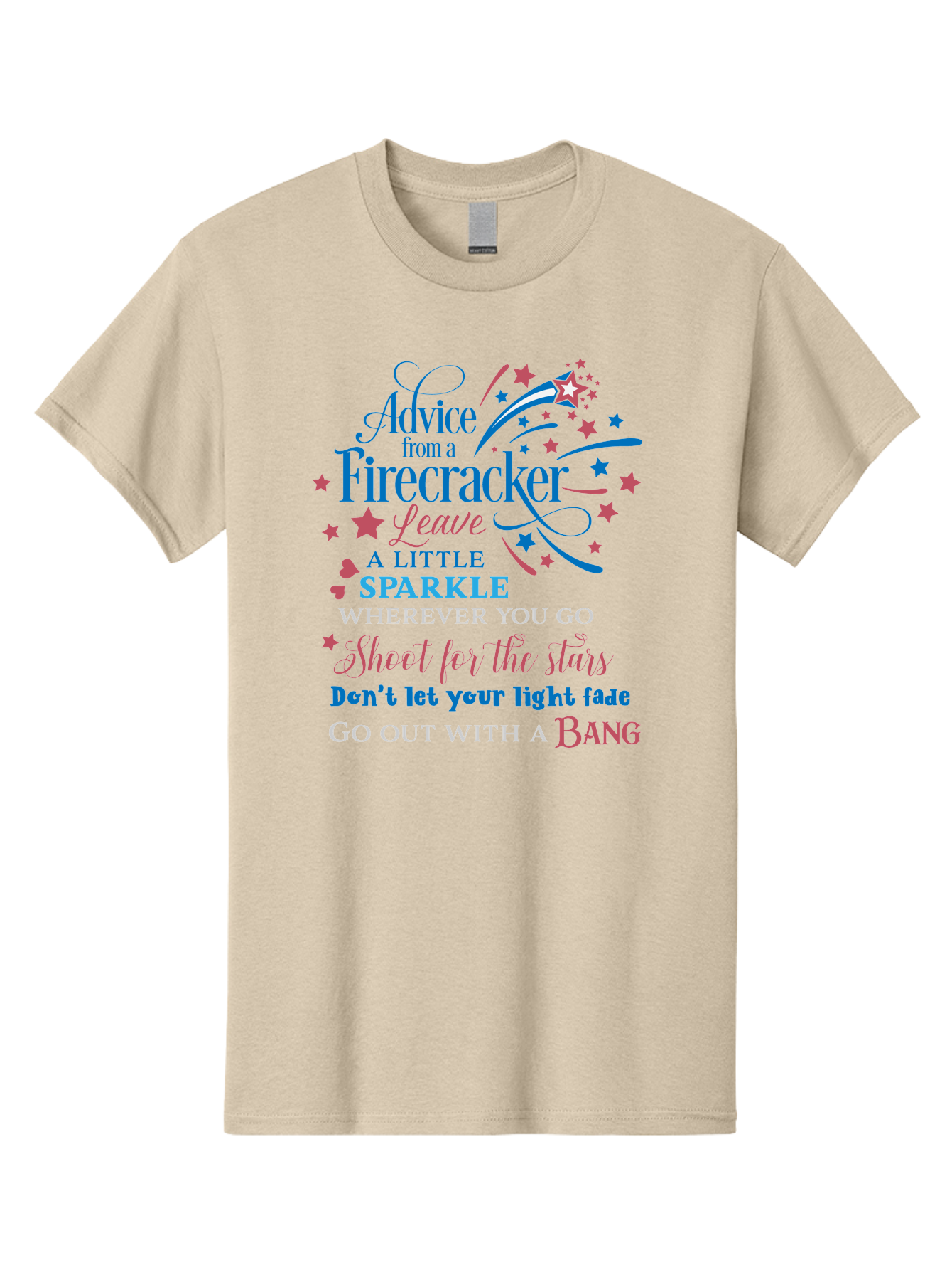 Advice-From-Firecracker Men'S Graphic Tee, 100% Cotton, Comfortable Casual Summer Wear, Machine Washable, Inspirational Quotes, Motivational Words, Positive Affirmations, Sparkle, Firecracker Advice, Life Guidance, Motivational Phrases, Aac452