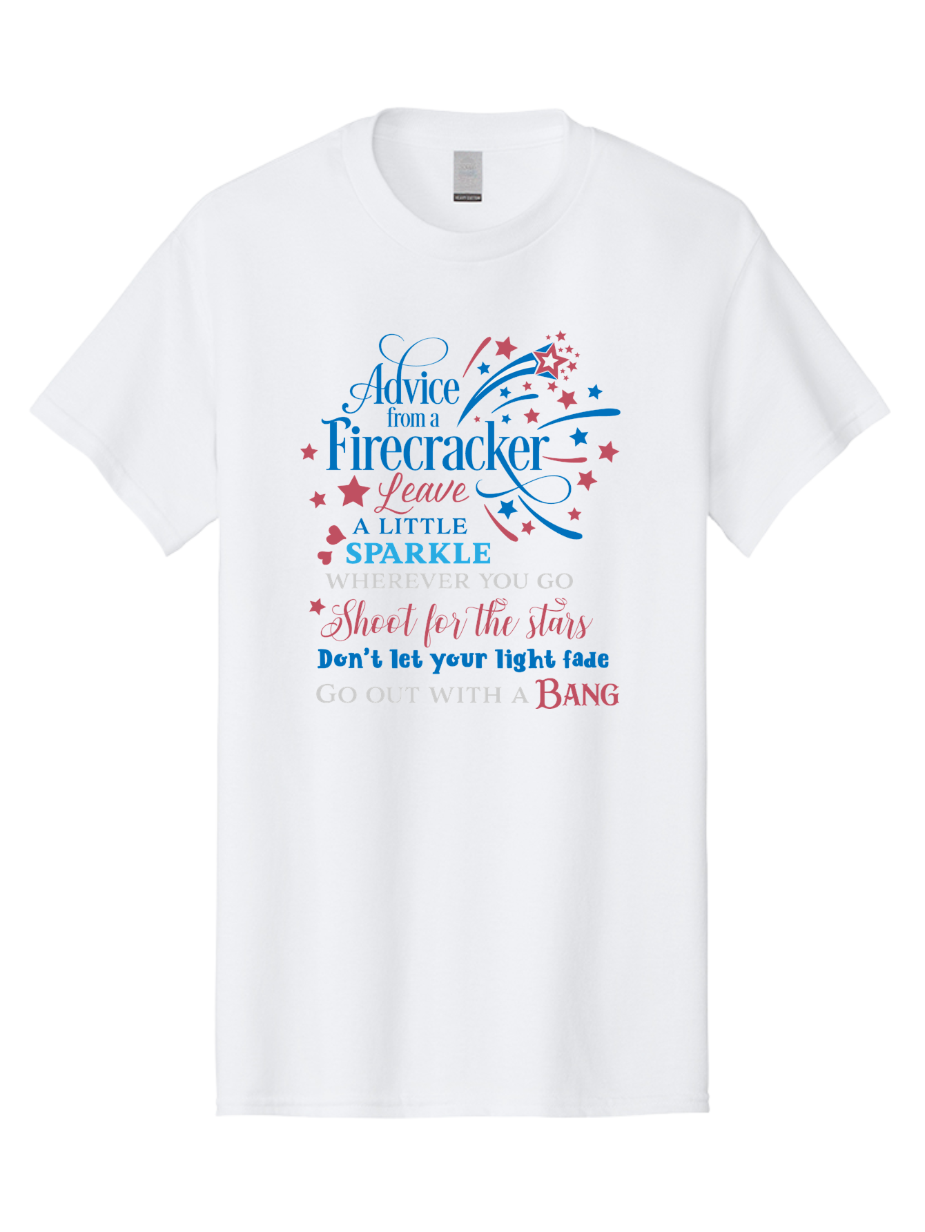 Advice-From-Firecracker Men'S Graphic Tee, 100% Cotton, Comfortable Casual Summer Wear, Machine Washable, Inspirational Quotes, Motivational Words, Positive Affirmations, Sparkle, Firecracker Advice, Life Guidance, Motivational Phrases, Aac452