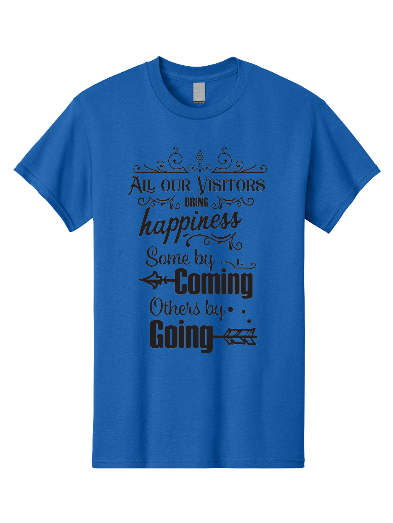 All-Our-Visitors Men'S Graphic Tee, 100% Cotton, Comfortable Casual Summer Wear, Machine Washable, Inspirational Quote, Happiness, Visitors, Coming And Going, Positivity, Motivational Message, Funny Saying, Witty Humor, Guest Book Quote Aac459