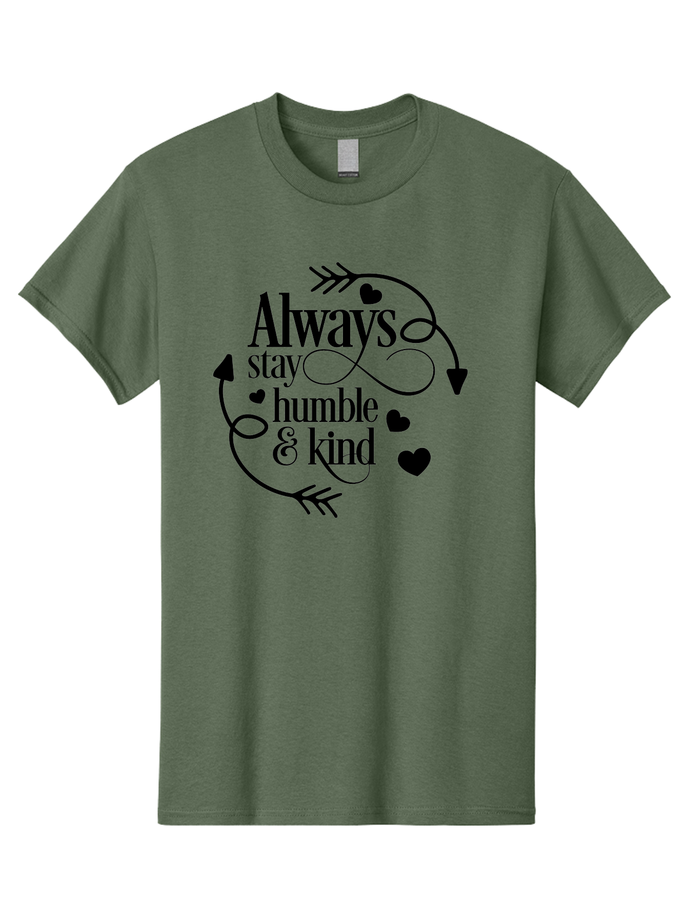 Always-Stay-Humble-Kind Men'S Graphic Tee, 100% Cotton, Comfortable Casual Summer Wear, Machine Washable, Inspirational Quote, Motivational Phrase, Positive Vibes, Kindness Matters, Humble Attitude, Heartwarming Message, Aac468