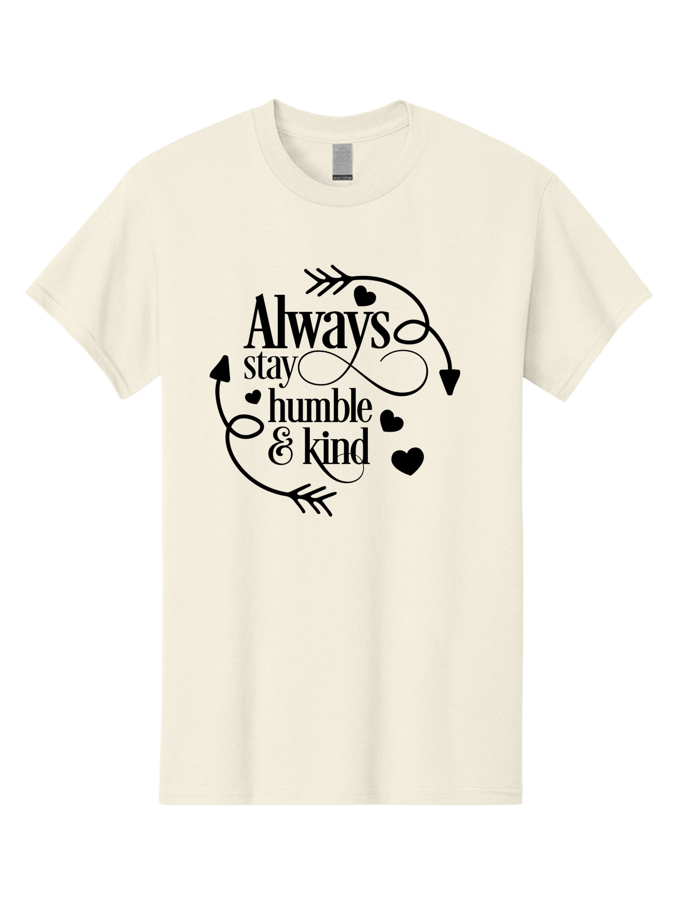 Always-Stay-Humble-Kind Men'S Graphic Tee, 100% Cotton, Comfortable Casual Summer Wear, Machine Washable, Inspirational Quote, Motivational Phrase, Positive Vibes, Kindness Matters, Humble Attitude, Heartwarming Message, Aac468