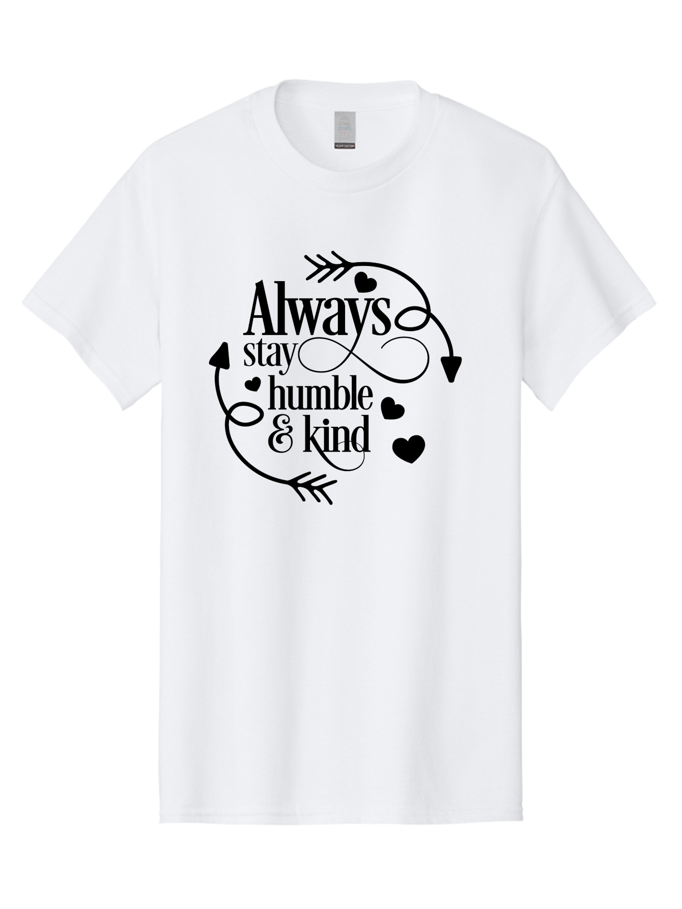 Always-Stay-Humble-Kind Men'S Graphic Tee, 100% Cotton, Comfortable Casual Summer Wear, Machine Washable, Inspirational Quote, Motivational Phrase, Positive Vibes, Kindness Matters, Humble Attitude, Heartwarming Message, Aac468