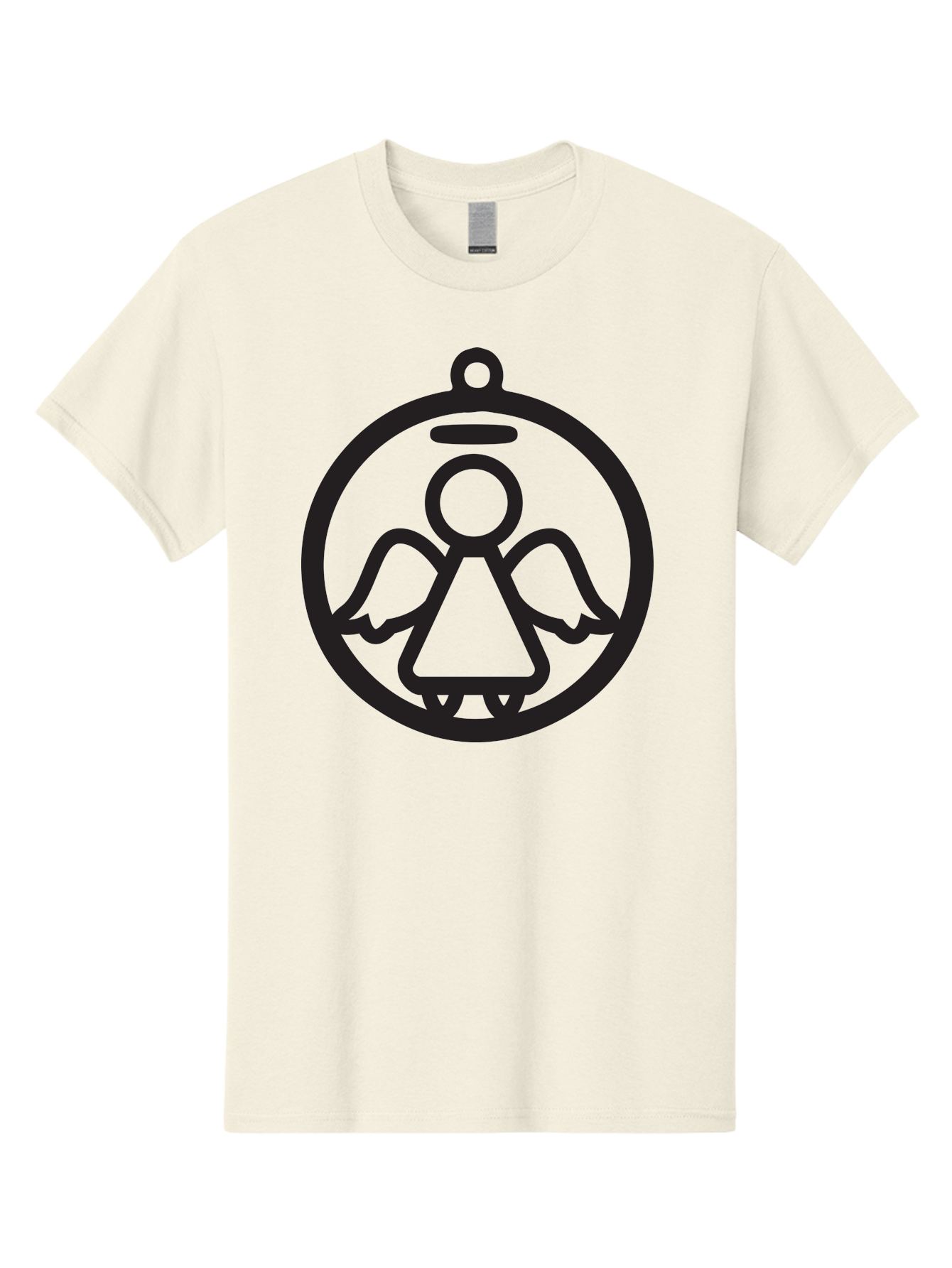 Angel-Icon Men'S Graphic Tee, 100% Cotton, Comfortable Casual Summer Wear, Machine Washable, Angel Icon, Guardian Angel, Spiritual Symbol, Protection Charm, Minimalist Design, Winged Figure, Halo, Simple Graphics, Symbol Of Hope Aac473