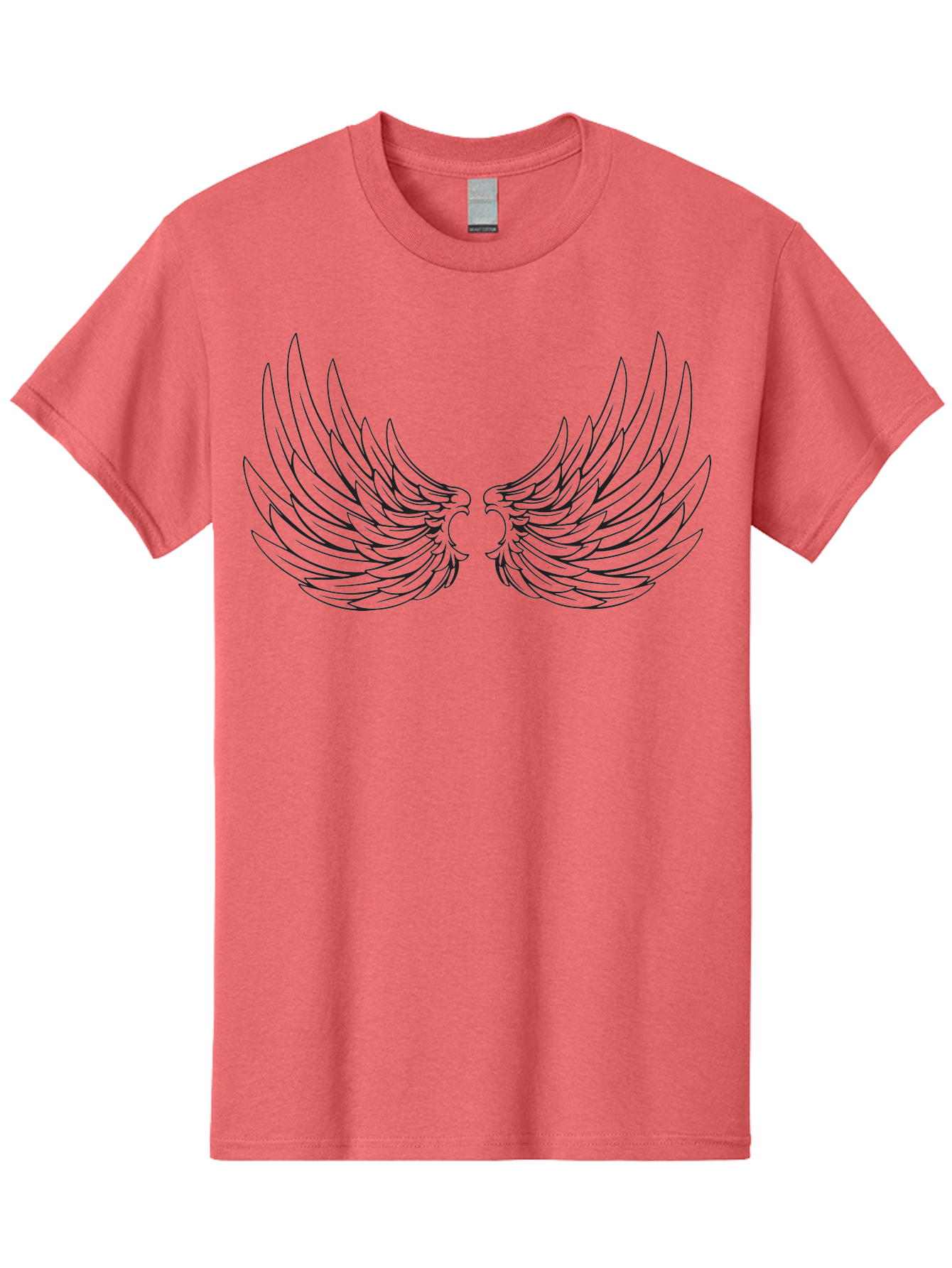Angel-Wings-1 Men'S Graphic Tee, 100% Cotton, Comfortable Casual Summer Wear, Machine Washable, Angel Wings, Wing Design, Feathered Wings, Symbolic Wings, Protection Symbol, Spiritual Symbol, Freedom Wings, Mystical Wings Aac476