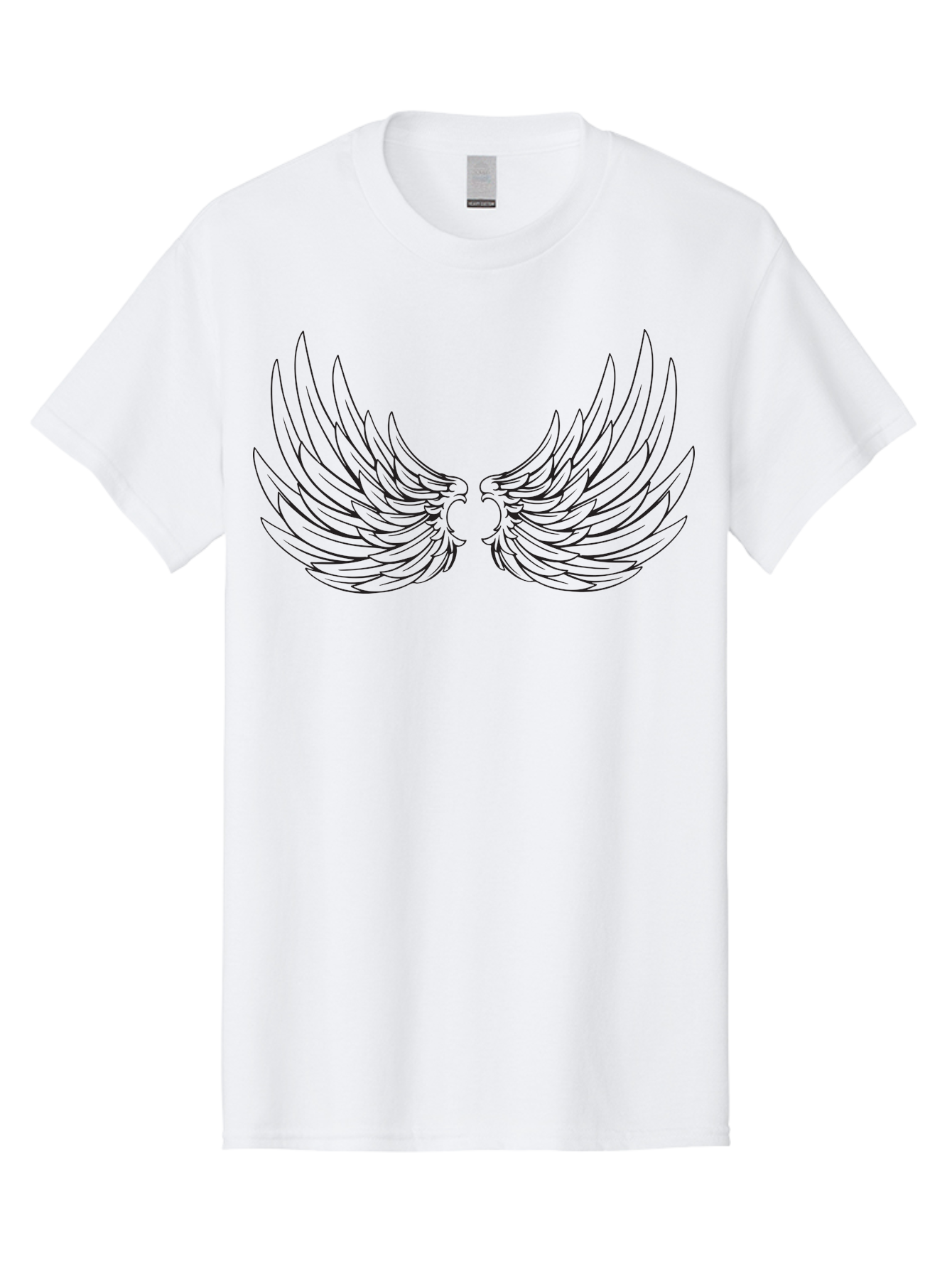 Angel-Wings-1 Men'S Graphic Tee, 100% Cotton, Comfortable Casual Summer Wear, Machine Washable, Angel Wings, Wing Design, Feathered Wings, Symbolic Wings, Protection Symbol, Spiritual Symbol, Freedom Wings, Mystical Wings Aac476