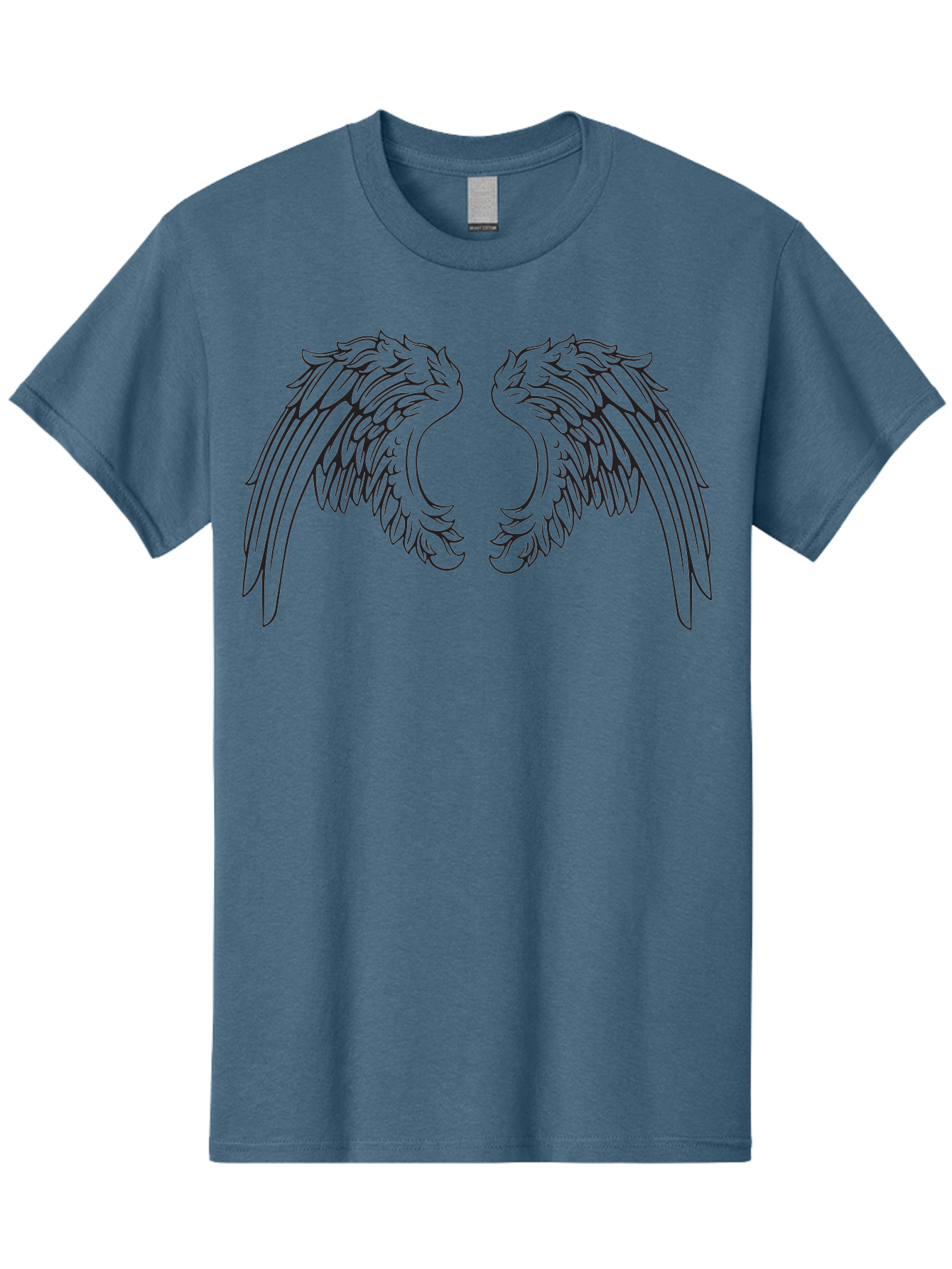 Angel-Wings Men'S Graphic Tee, 100% Cotton, Comfortable Casual Summer Wear, Machine Washable, Angel Wings, Wing Illustration, Feathered Wings, Spiritual Symbolism, Divine Protection, Mystical Art, Wing Design, Ethereal Elegance Aac478