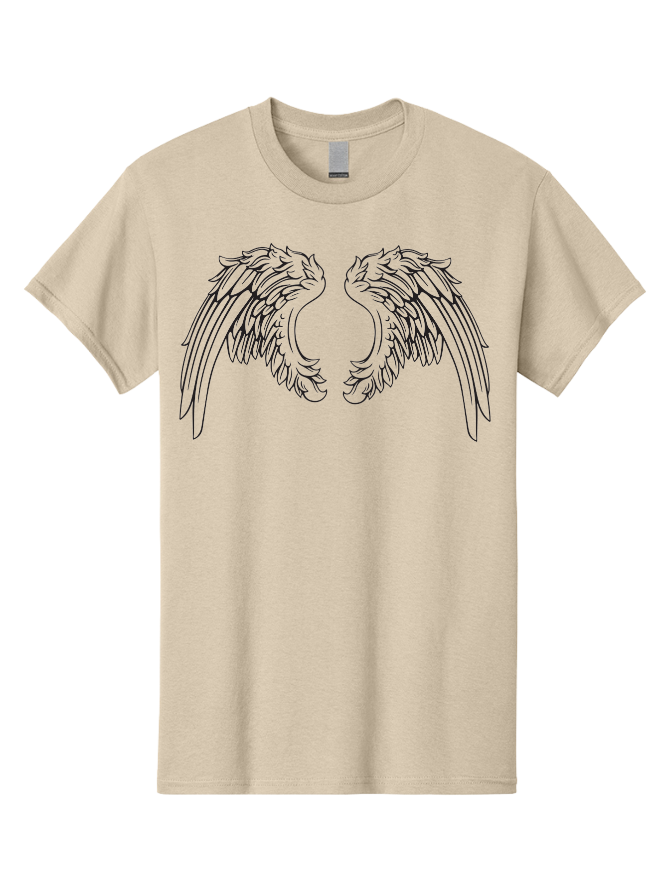 Angel-Wings Men'S Graphic Tee, 100% Cotton, Comfortable Casual Summer Wear, Machine Washable, Angel Wings, Wing Illustration, Feathered Wings, Spiritual Symbolism, Divine Protection, Mystical Art, Wing Design, Ethereal Elegance Aac478