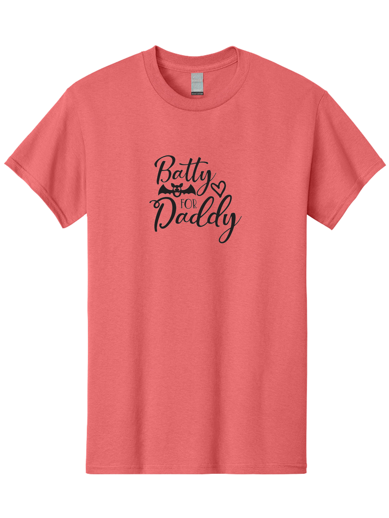 Batty-For-Daddy Men'S Graphic Tee, 100% Cotton, Comfortable Casual Summer Wear, Machine Washable, Batty For Daddy, Halloween Theme, Father'S Day Gift, Bat Design, Heart Symbol, Cursive Text, Love Message Aac490