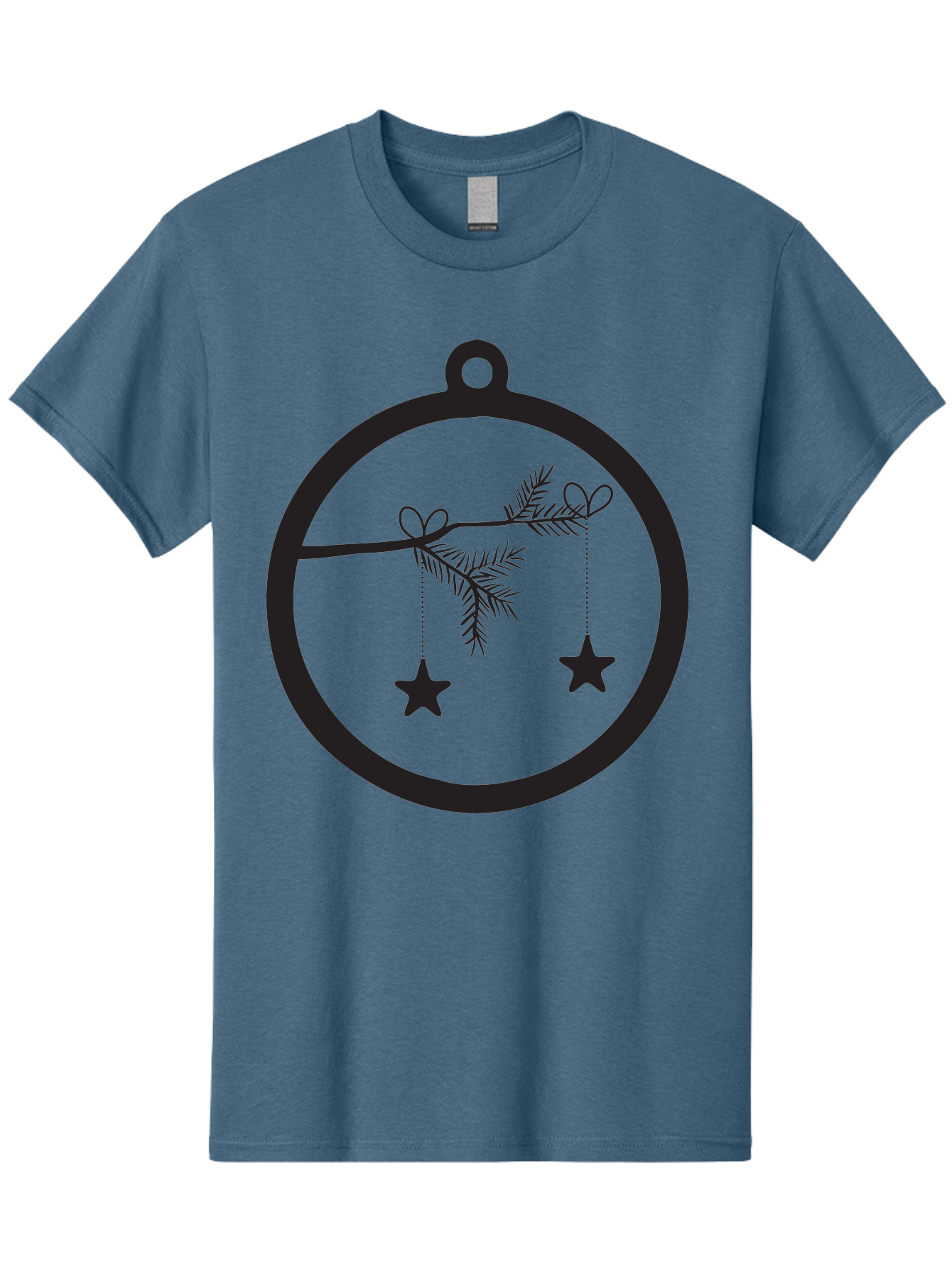 Bauble-With-Ornaments Men'S Graphic Tee, 100% Cotton, Comfortable Casual Summer Wear, Machine Washable, Christmas Decoration, Hanging Ornaments, Pine Branch, Star Decorations, Festive Design, Holiday Decor, Seasonal Theme, Xmas Tree Aac492