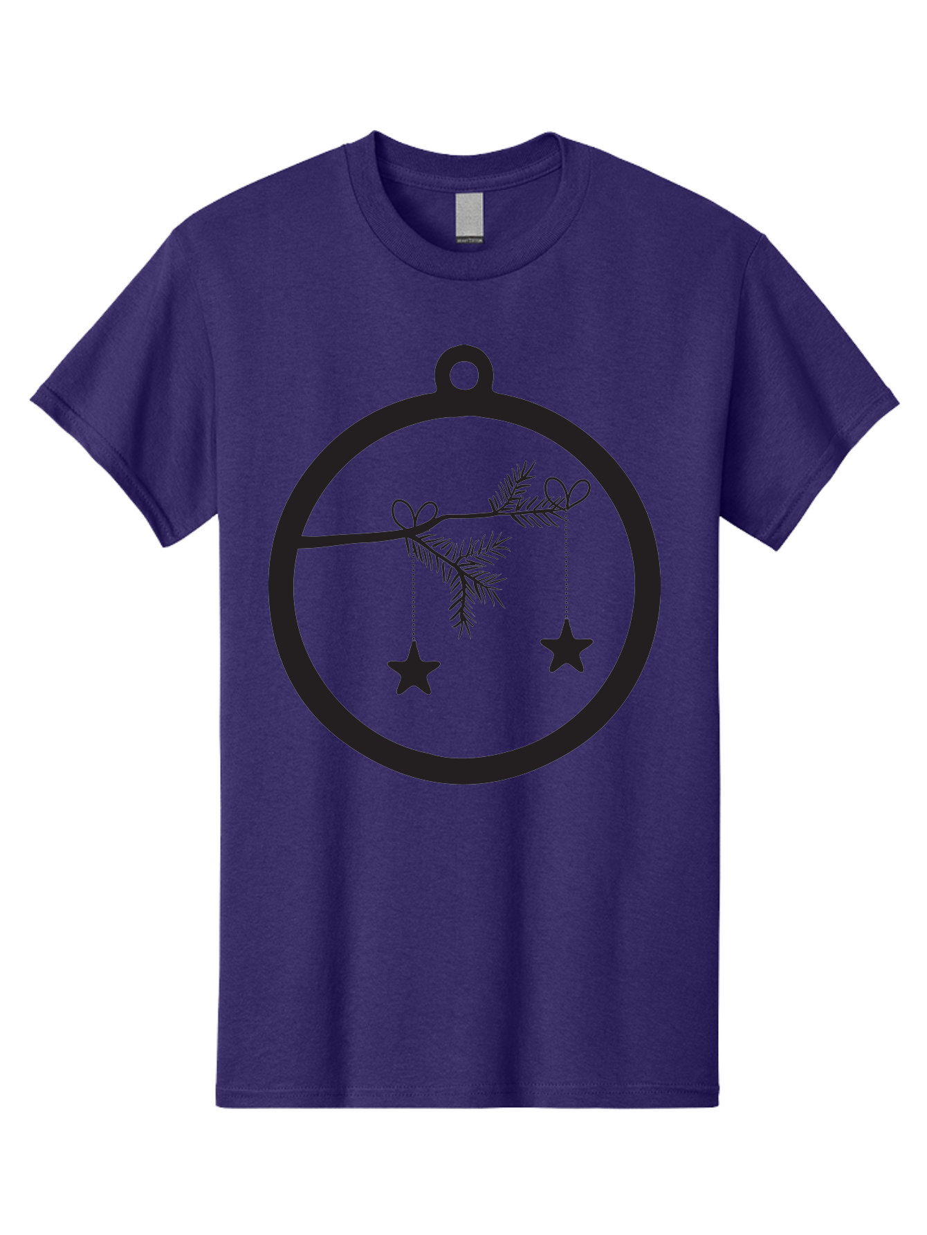 Bauble-With-Ornaments Men'S Graphic Tee, 100% Cotton, Comfortable Casual Summer Wear, Machine Washable, Christmas Decoration, Hanging Ornaments, Pine Branch, Star Decorations, Festive Design, Holiday Decor, Seasonal Theme, Xmas Tree Aac492