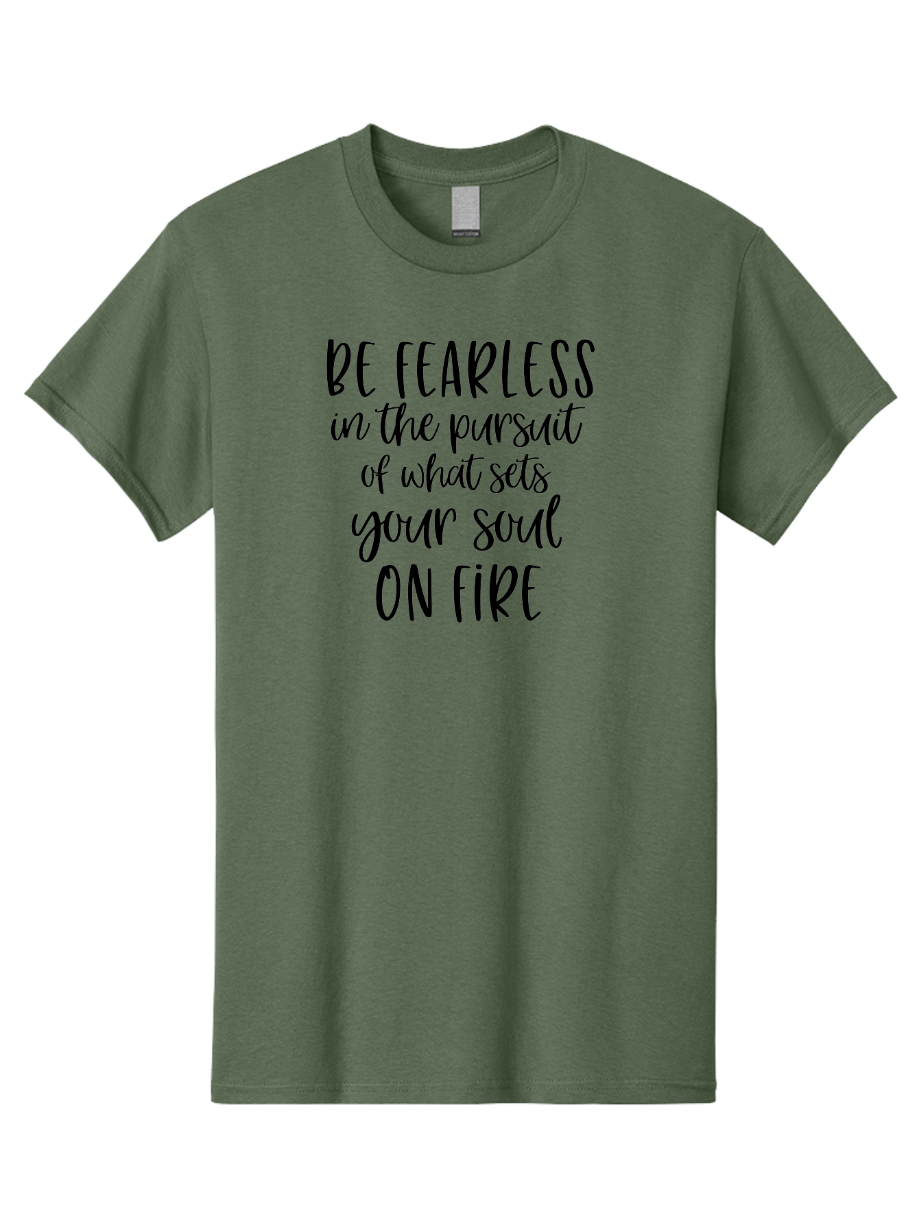 Be-Fearless Men'S Graphic Tee, 100% Cotton, Comfortable Casual Summer Wear, Machine Washable, Motivational Quote, Inspiring Words, Fearless Pursuit, Soulful Journey, Inner Fire, Motivational Poster, Positivity, Encouragement, Success Mindset, Aac495
