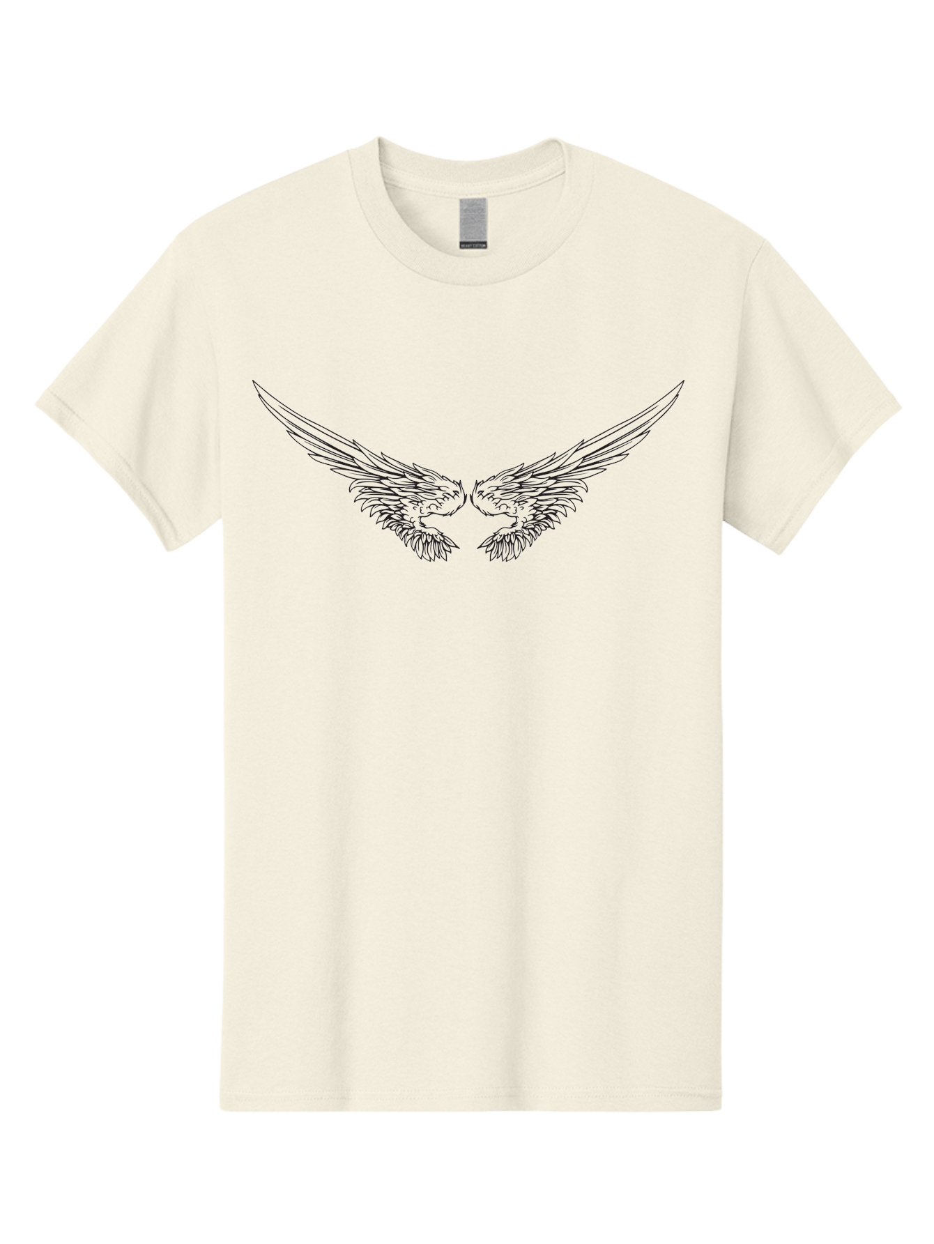Bird-Wings Men'S Graphic Tee, 100% Cotton, Comfortable Casual Summer Wear, Machine Washable, Angel Wings, Wing Illustration, Bird Wings, Feathered Wings, Spiritual Symbol, Divine Protection, Symbolic Art, Mystical Design, Elegant Line Art, Aac514
