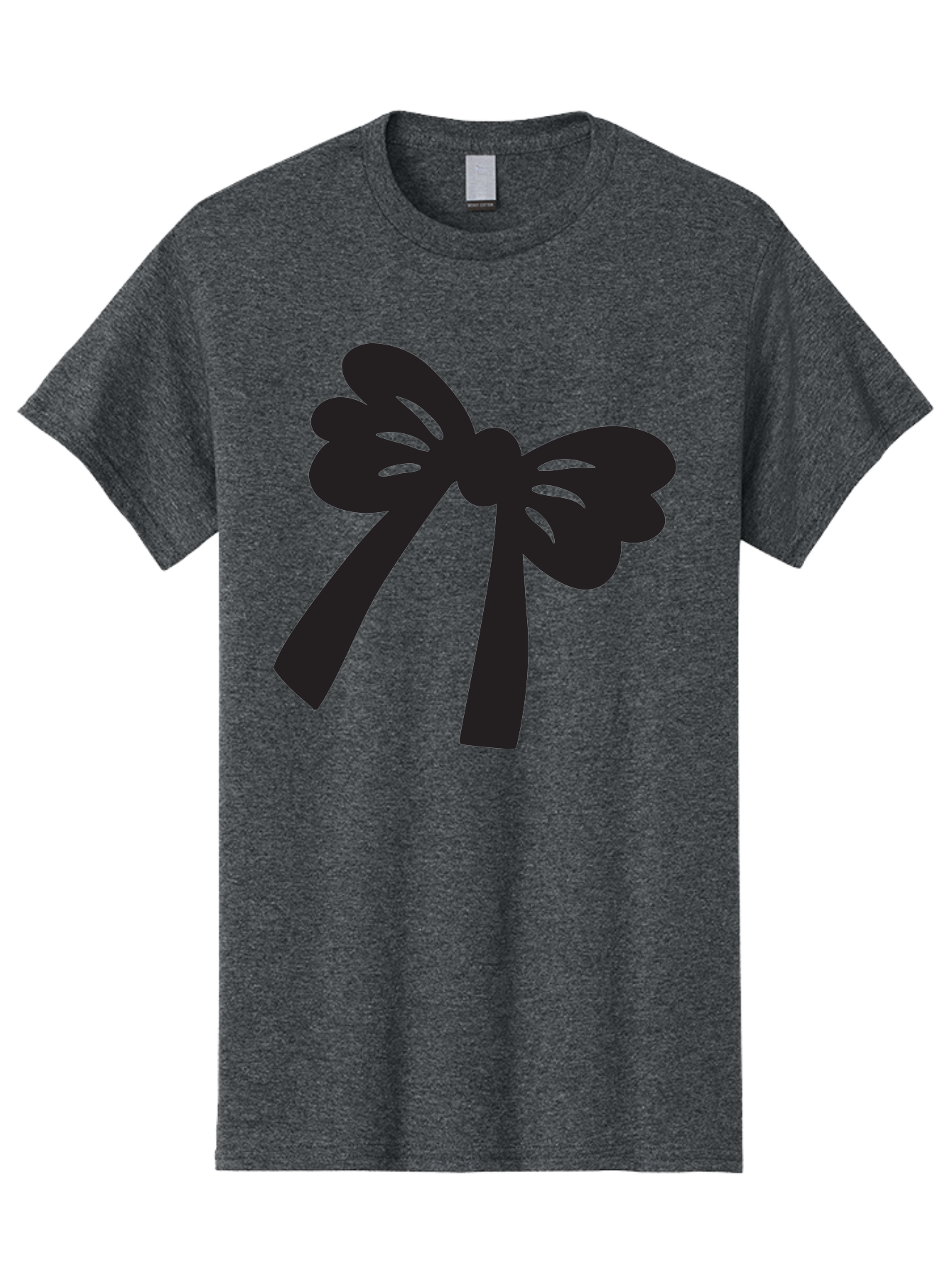 Black-Bow Men'S Graphic Tee, 100% Cotton, Comfortable Casual Summer Wear, Machine Washable, Black Bow Ribbon, Elegant Design, Minimalist Style, Decorative Element, Gift Wrapping, Fashion Accessory, Simple Graphics Aac517