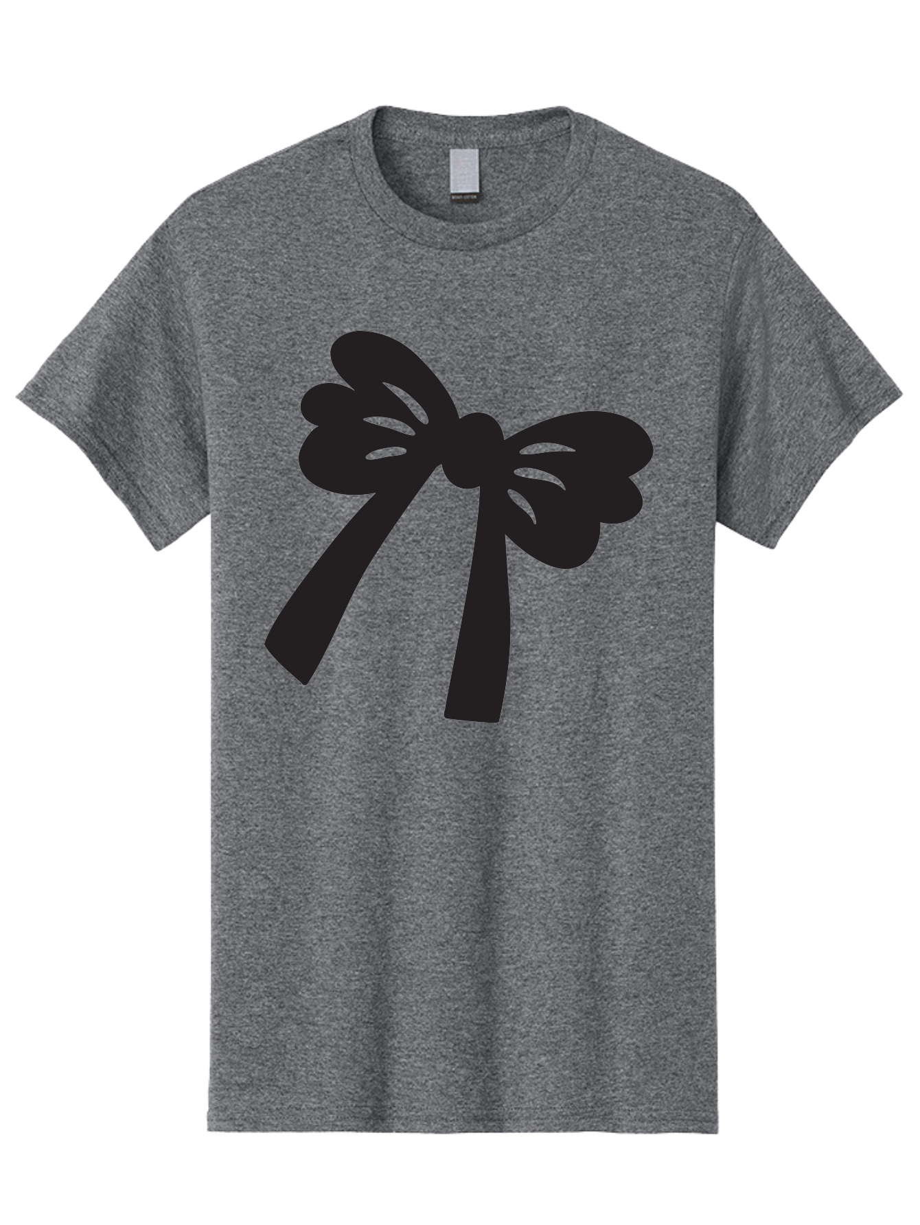 Black-Bow Men'S Graphic Tee, 100% Cotton, Comfortable Casual Summer Wear, Machine Washable, Black Bow Ribbon, Elegant Design, Minimalist Style, Decorative Element, Gift Wrapping, Fashion Accessory, Simple Graphics Aac517