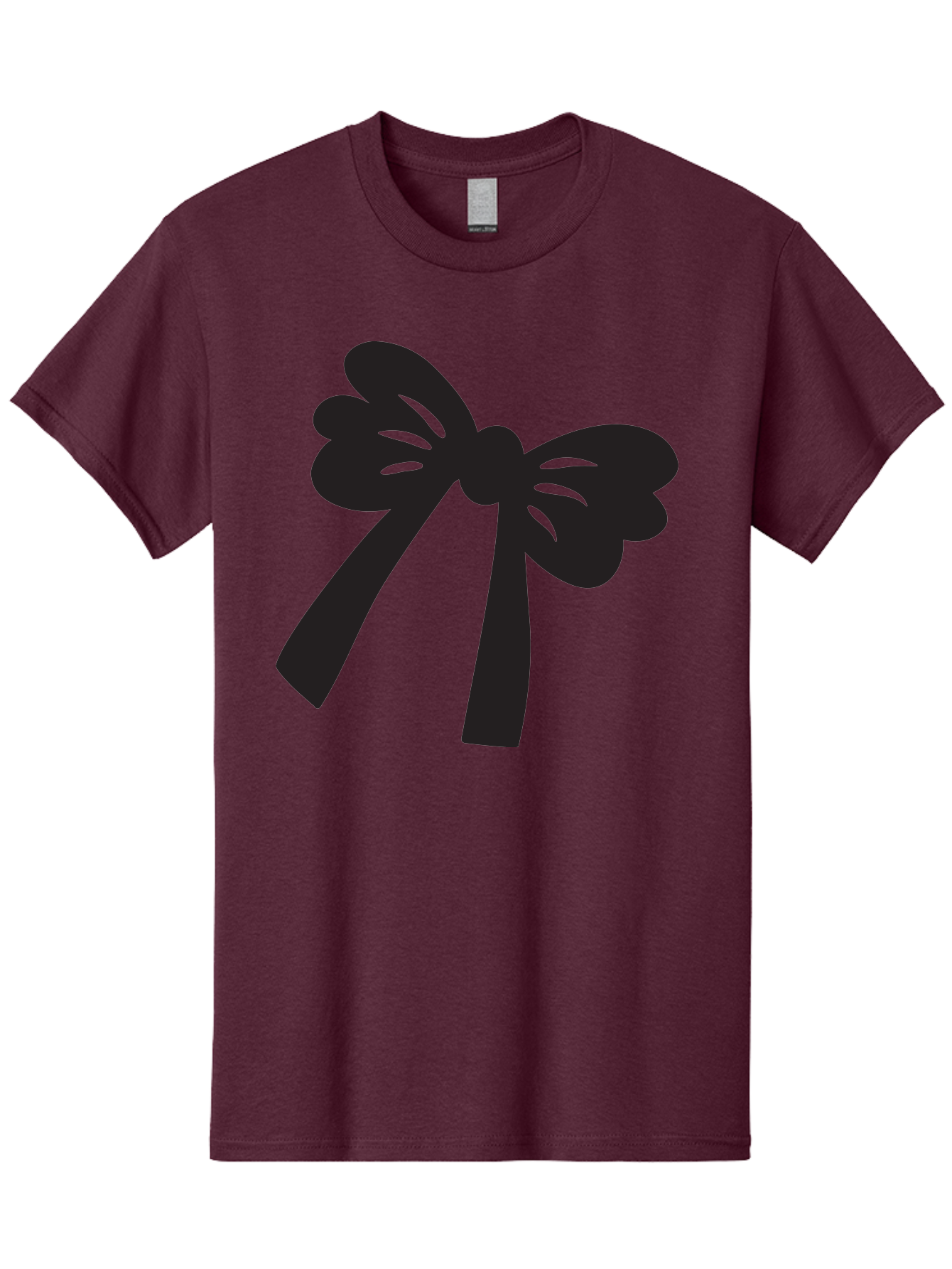 Black-Bow Men'S Graphic Tee, 100% Cotton, Comfortable Casual Summer Wear, Machine Washable, Black Bow Ribbon, Elegant Design, Minimalist Style, Decorative Element, Gift Wrapping, Fashion Accessory, Simple Graphics Aac517