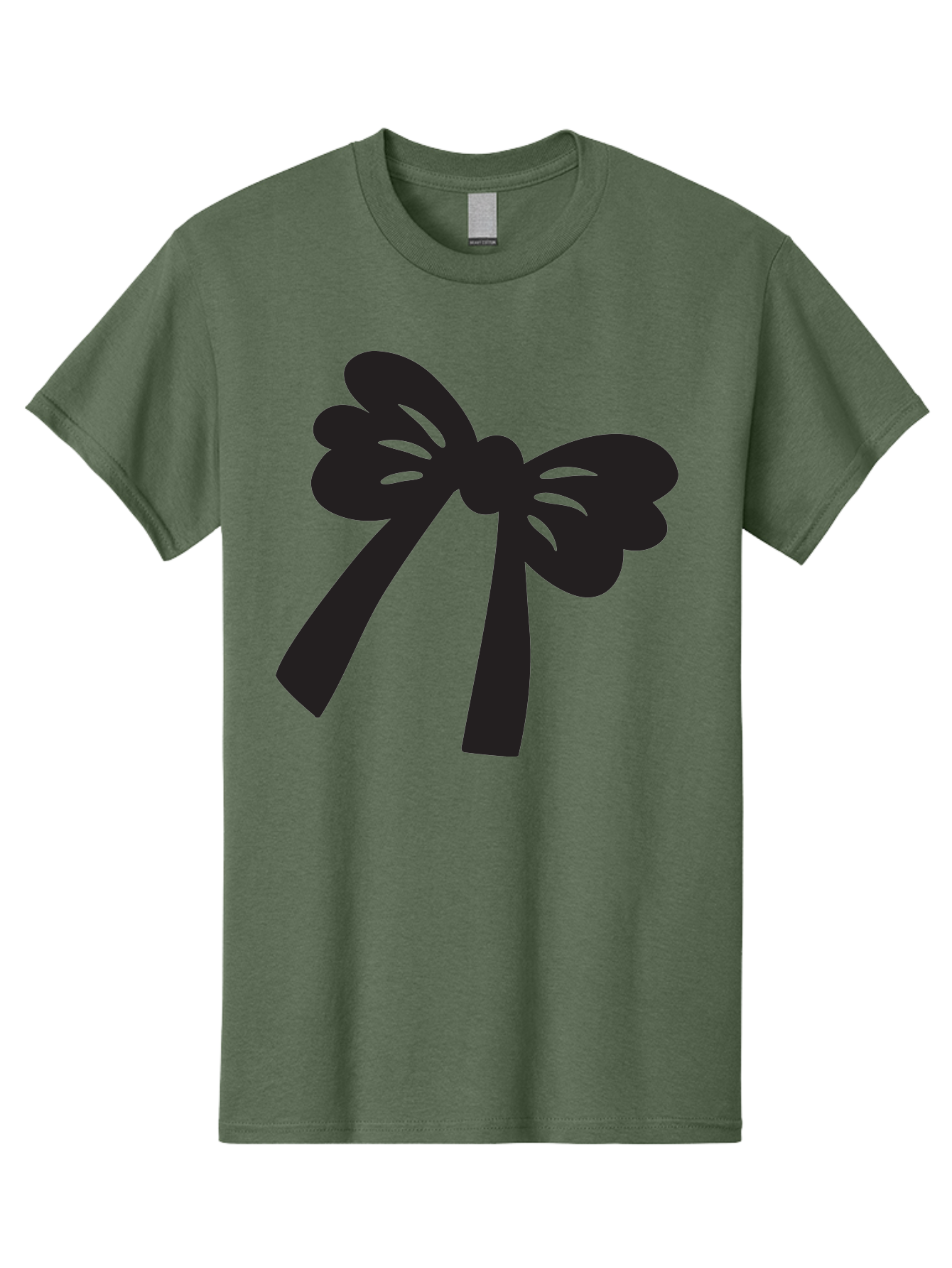 Black-Bow Men'S Graphic Tee, 100% Cotton, Comfortable Casual Summer Wear, Machine Washable, Black Bow Ribbon, Elegant Design, Minimalist Style, Decorative Element, Gift Wrapping, Fashion Accessory, Simple Graphics Aac517