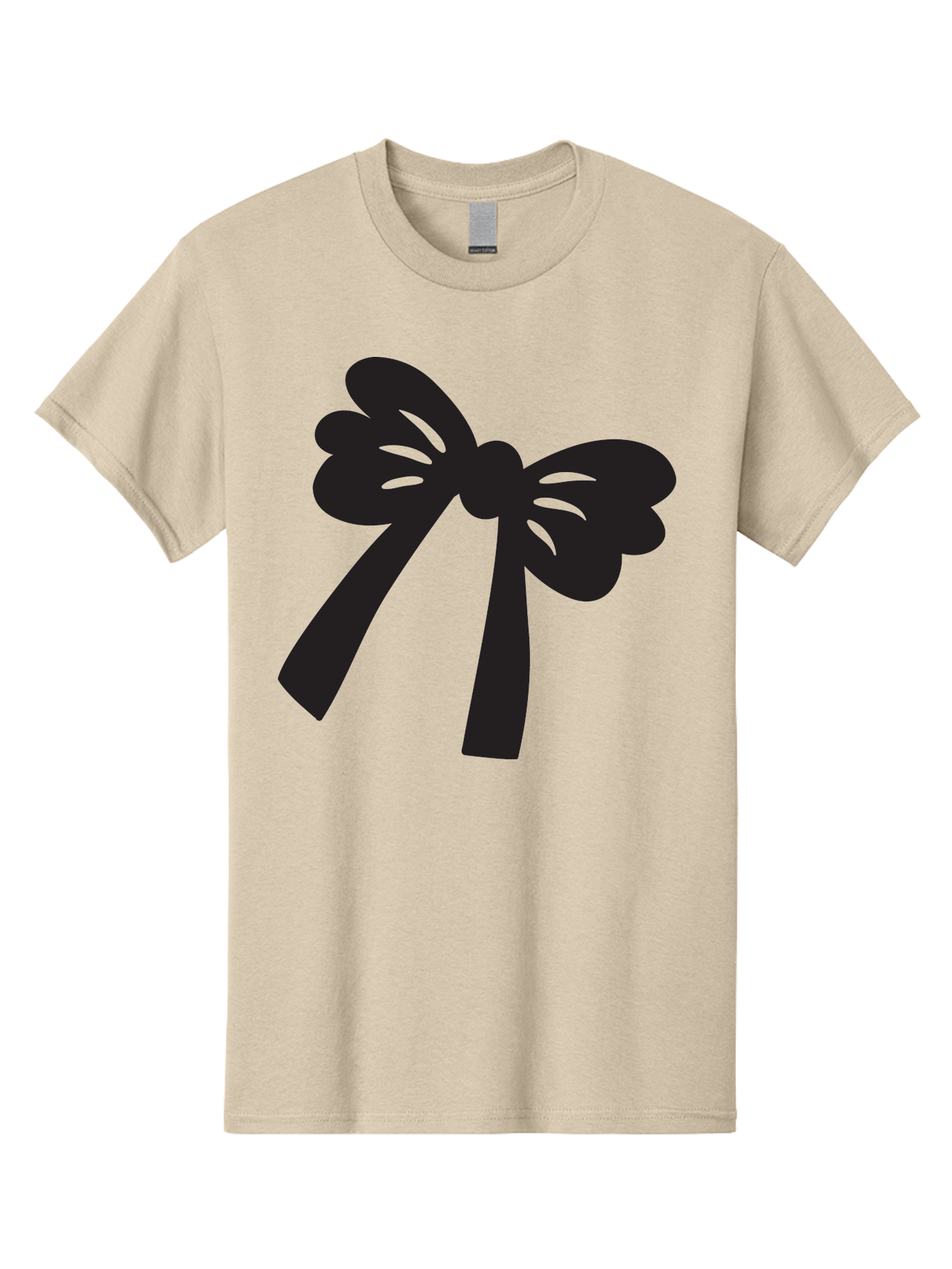Black-Bow Men'S Graphic Tee, 100% Cotton, Comfortable Casual Summer Wear, Machine Washable, Black Bow Ribbon, Elegant Design, Minimalist Style, Decorative Element, Gift Wrapping, Fashion Accessory, Simple Graphics Aac517