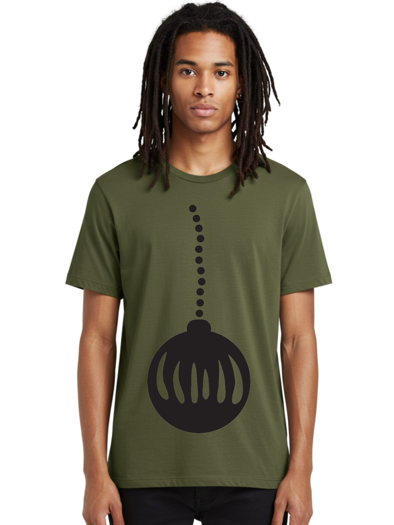 Black-Christmas-Ornament Men'S Graphic Tee, 100% Cotton, Comfortable Casual Summer Wear, Machine Washable, Chandelier, Luxury Lighting, Modern Decor, Stylish Fixture, Elegant Design, Sophisticated Ambiance, High-End Interior Aac518