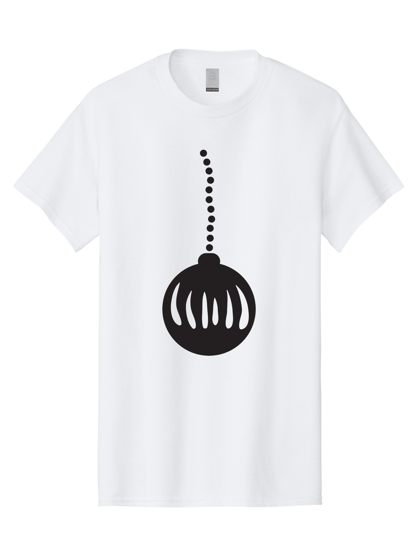 Black-Christmas-Ornament Men'S Graphic Tee, 100% Cotton, Comfortable Casual Summer Wear, Machine Washable, Chandelier, Luxury Lighting, Modern Decor, Stylish Fixture, Elegant Design, Sophisticated Ambiance, High-End Interior Aac518