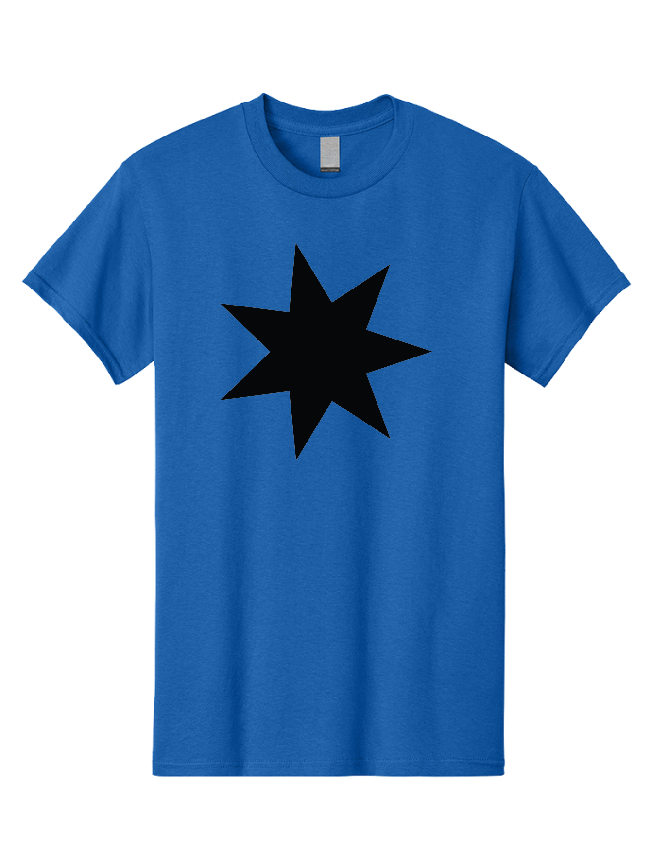 Black-Star-1 Men'S Graphic Tee, 100% Cotton, Comfortable Casual Summer Wear, Machine Washable, Eight Pointed Star, Black Star, Star Graphic, Bold Shape, Geometric Design, Symmetrical Pattern, Star Symbol Aac521