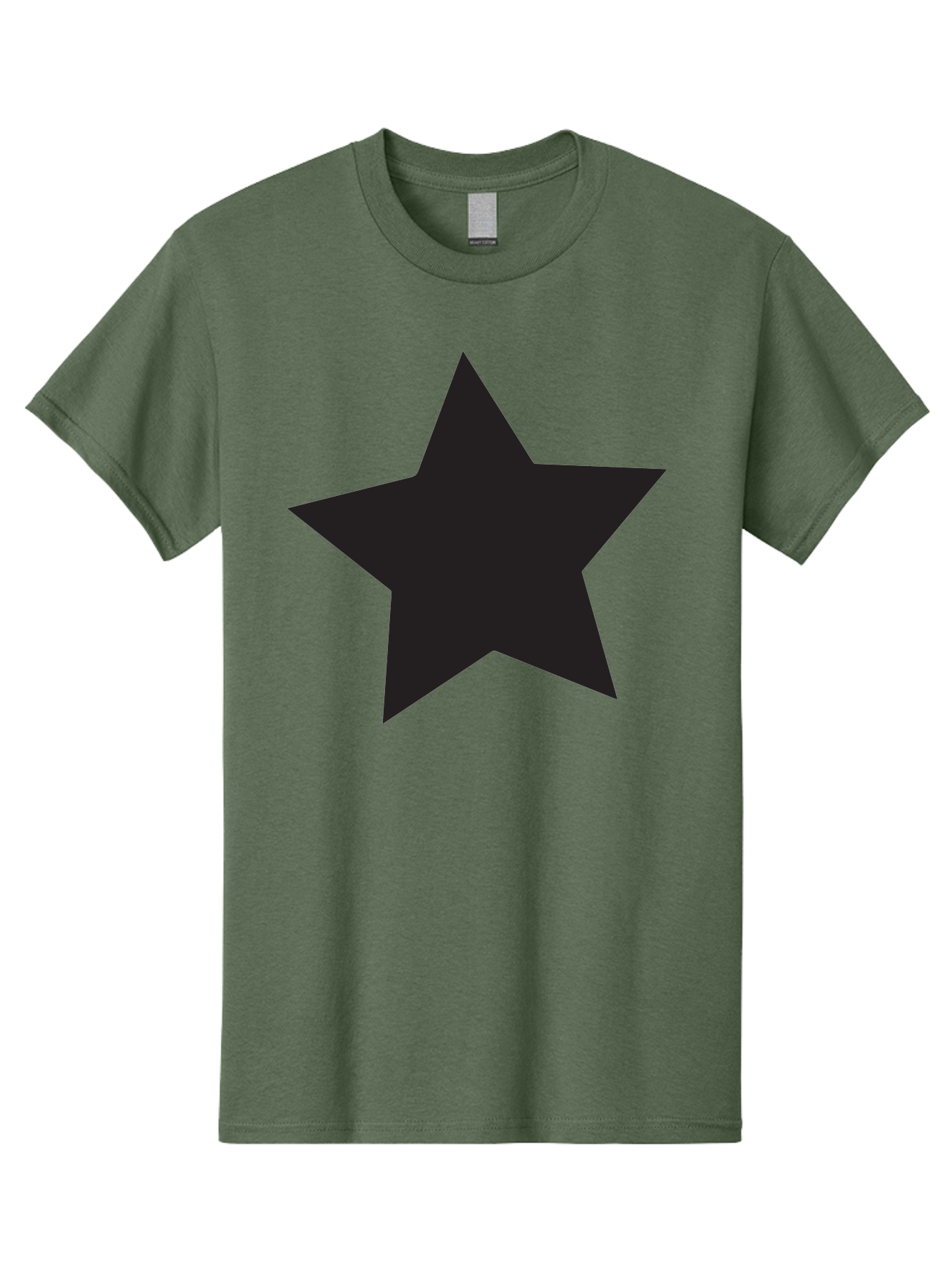 Black-Star Men'S Graphic Tee, 100% Cotton, Comfortable Casual Summer Wear, Machine Washable, Five-Pointed Star, Black Star, Bold Graphic, Simple Design, Minimalist Style, Star Symbol, Iconic Shape Aac522