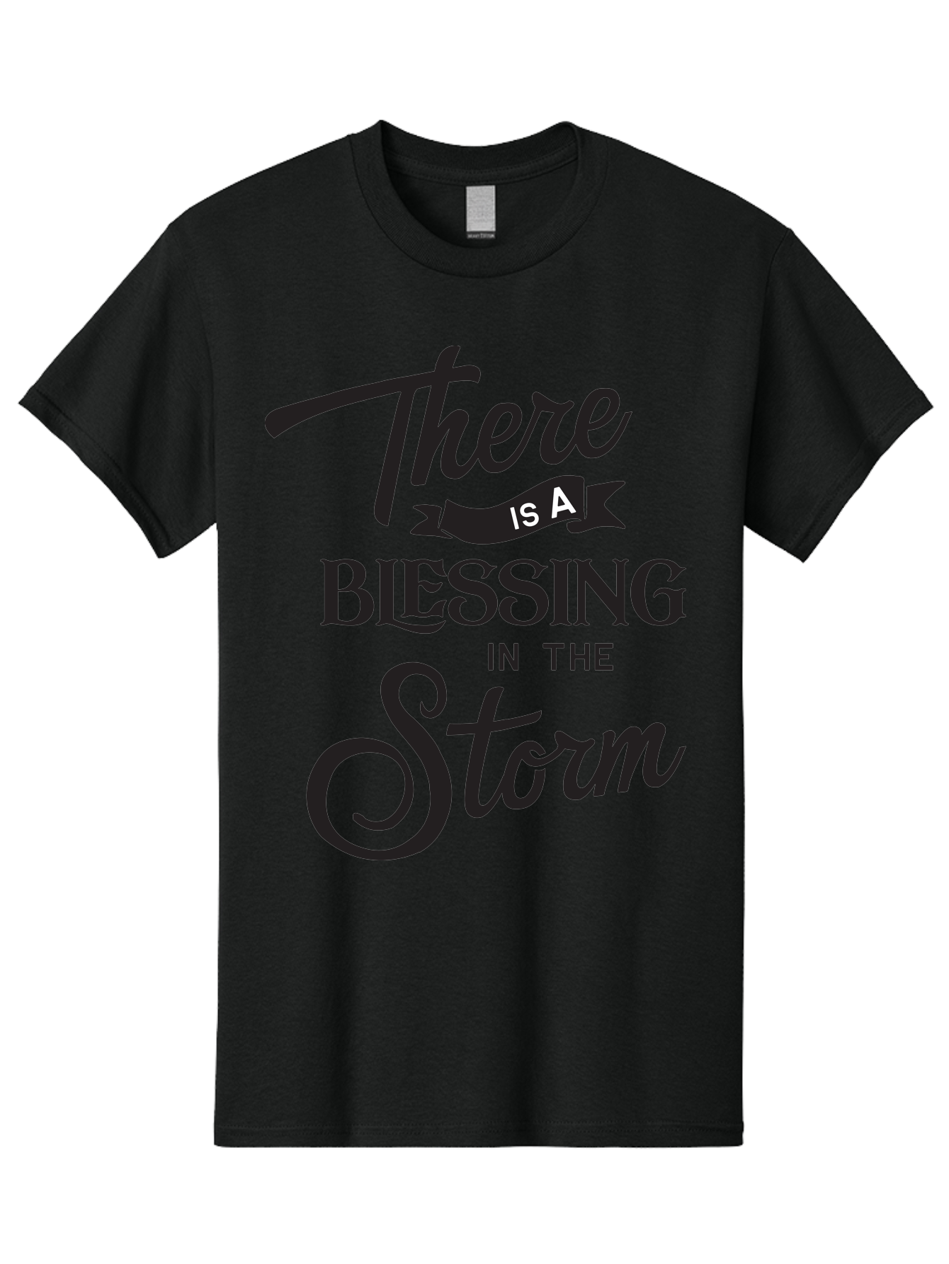 Blessing-In-The-Storm Men'S Graphic Tee, 100% Cotton, Comfortable Casual Summer Wear, Machine Washable, Inspirational Quote, Motivational Message, Blessing In The Storm, Uplifting Words, Positive Affirmation, Faith, Perseverance, Aac530