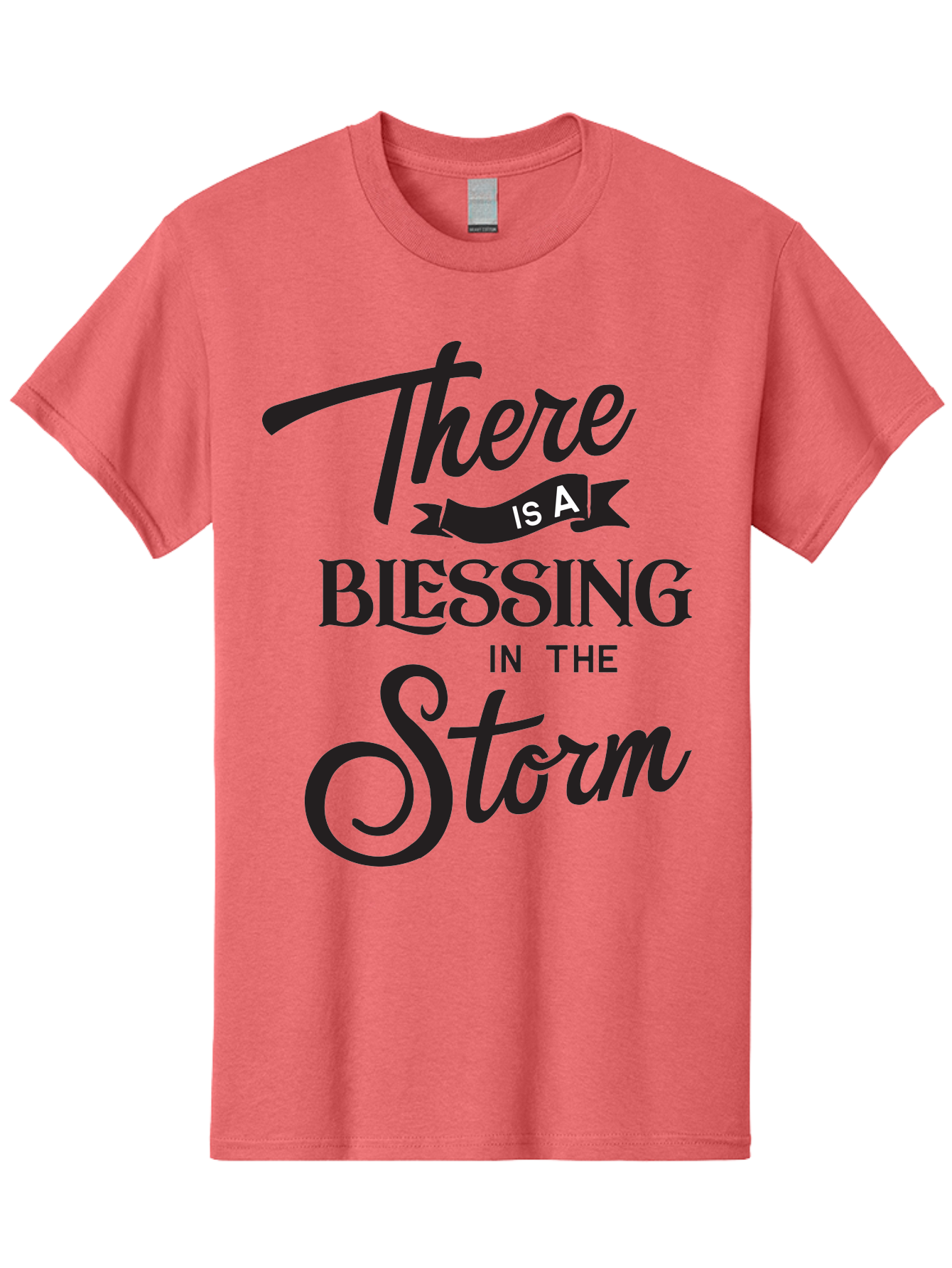 Blessing-In-The-Storm Men'S Graphic Tee, 100% Cotton, Comfortable Casual Summer Wear, Machine Washable, Inspirational Quote, Motivational Message, Blessing In The Storm, Uplifting Words, Positive Affirmation, Faith, Perseverance, Aac530