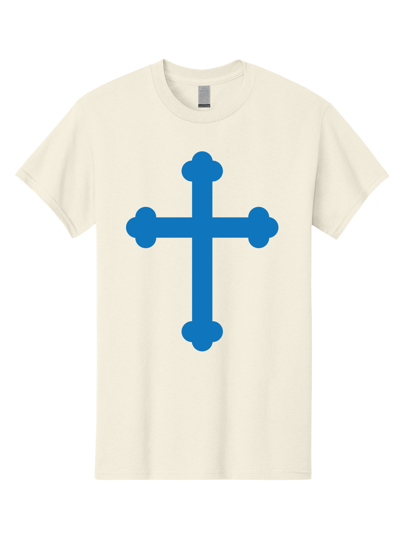 Blue-Cross Men'S Graphic Tee, 100% Cotton, Comfortable Casual Summer Wear, Machine Washable, Blue Cross, Heraldic Symbol, Christian Cross, Potent Cross, Symbolic Imagery, Faith Representation, Graphic Design Element, Symbolic Graphic Aac534