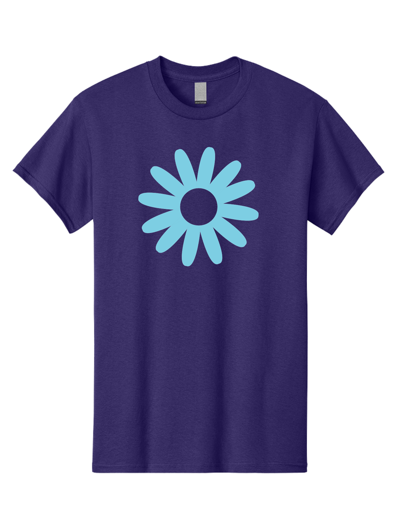 Blue-Flower Men'S Graphic Tee, 100% Cotton, Comfortable Casual Summer Wear, Machine Washable, Blue Flower, Simple Design, Minimalist Art, Floral Pattern, Light Blue Petals, Abstract Flower, Modern Graphics Aac536