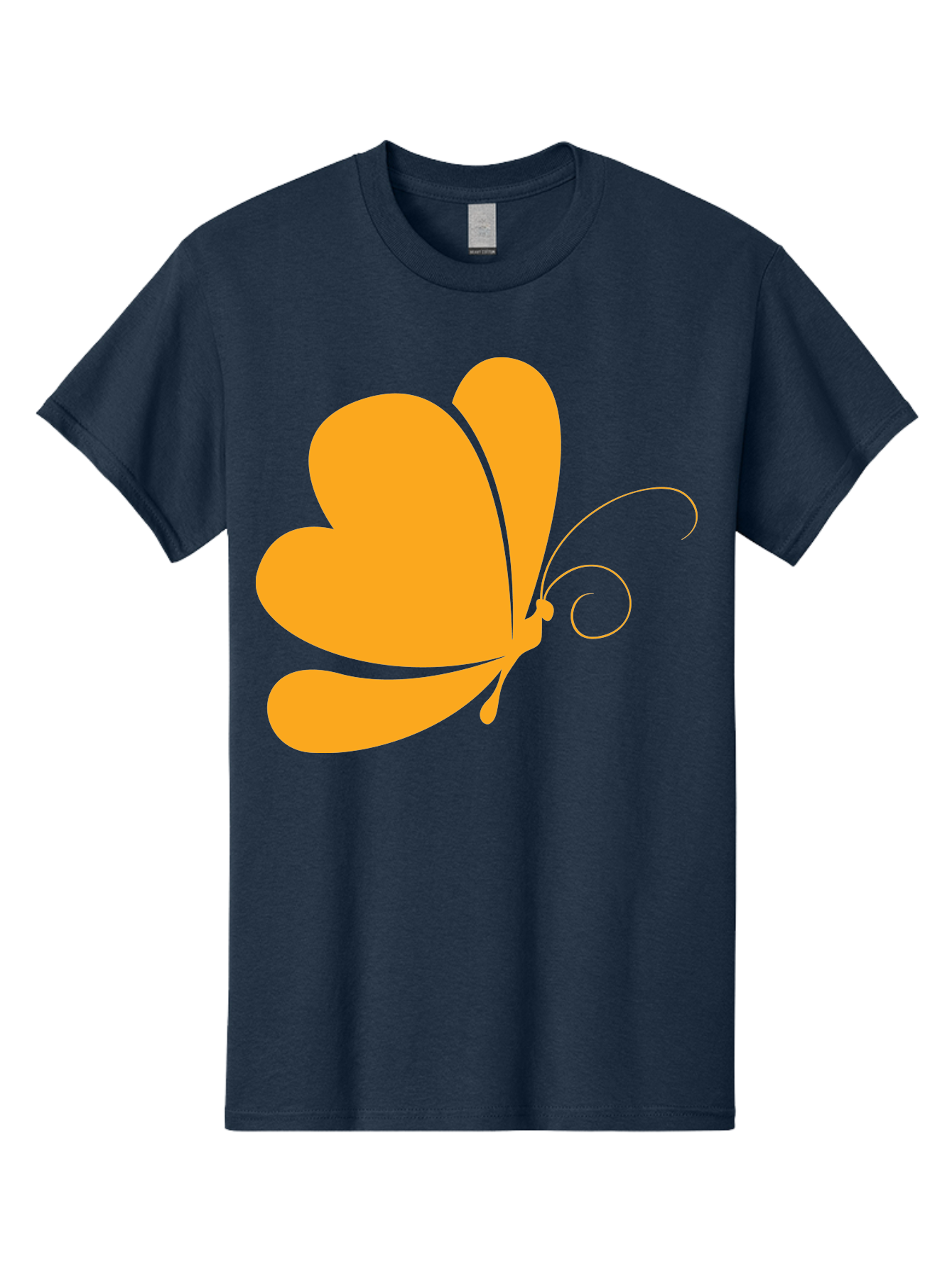 Butterfly Men'S Graphic Tee, 100% Cotton, Comfortable Casual Summer Wear, Machine Washable, Orange Butterfly, Minimalist Design, Stylized Insect, Delicate Features, Orange Silhouette, Butterfly Wings, Simple Shapes, Graphic Illustration, Aac554