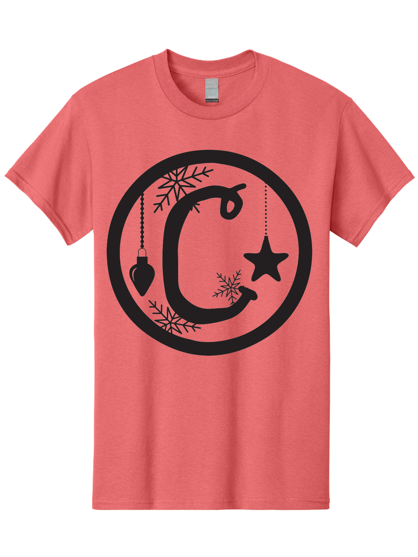 C Men'S Graphic Tee, 100% Cotton, Comfortable Casual Summer Wear, Machine Washable, Christmas Ornaments, Hanging Decorations, Christmas Tree, Festive Season, Holiday Decor, Winter Wonderland, Snowflakes, Christmas Star, Bauble, Christmas Theme Aac557