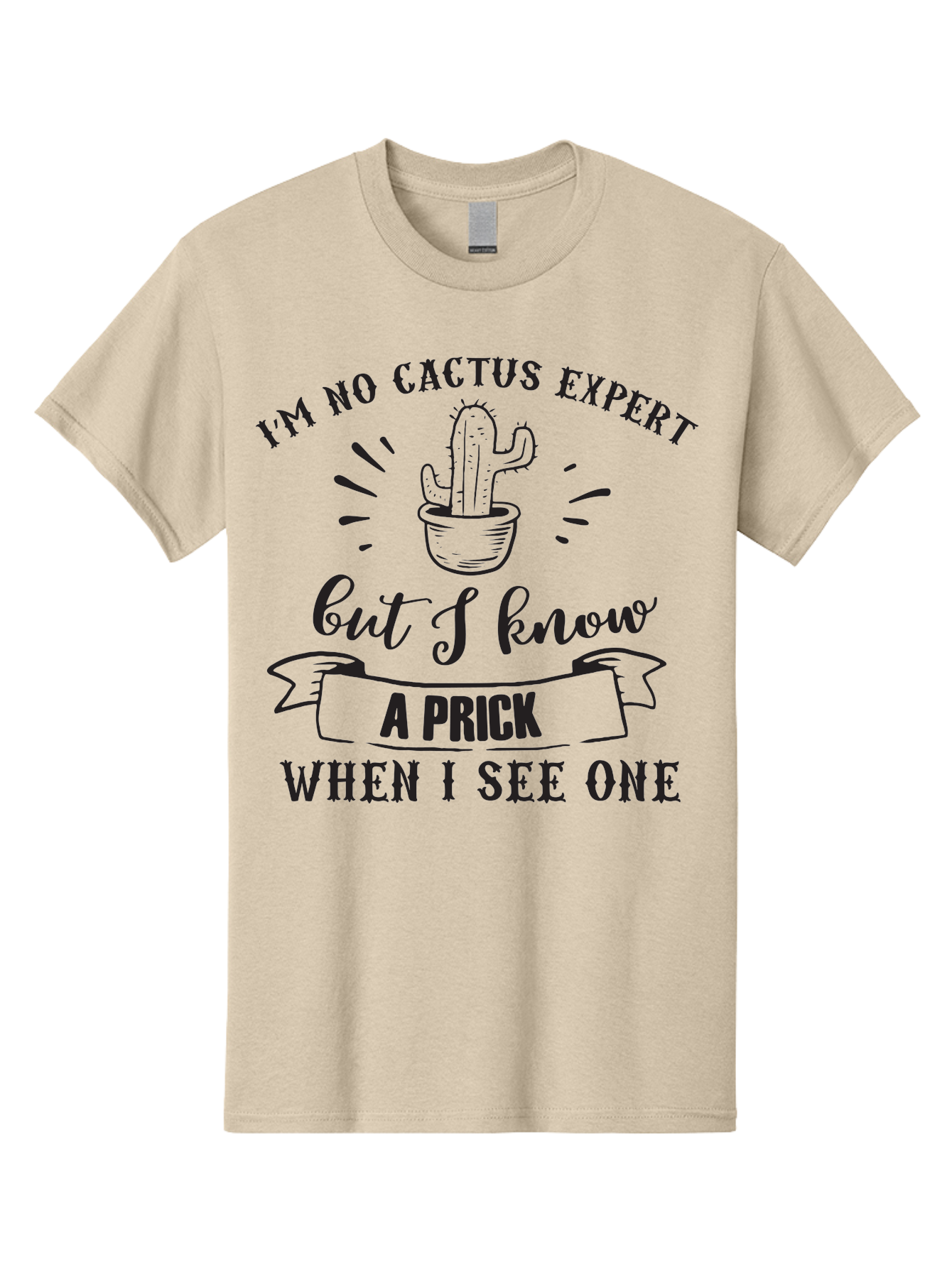 Cactus-Expert Men'S Graphic Tee, 100% Cotton, Comfortable Casual Summer Wear, Machine Washable, Funny Cactus Quote, Sarcastic Saying, Humorous Graphic, Cactus Illustration, Witty Phrase, Sassy Design, Playful Pun Aac558
