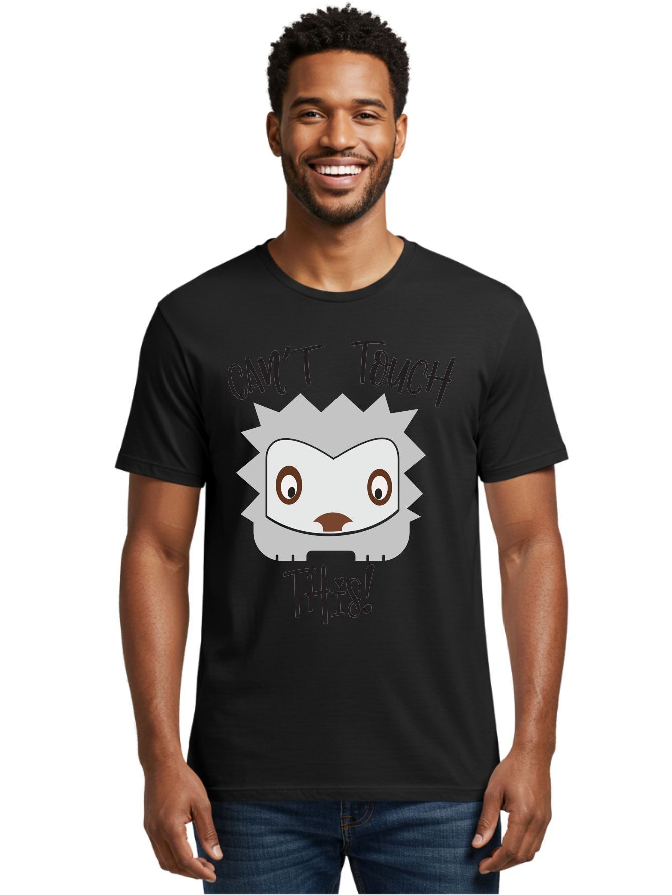 Can-T-Touch-This-Hedgehog Men'S Graphic Tee, 100% Cotton, Comfortable Casual Summer Wear, Machine Washable, Funny Hedgehog, Cartoon Character, Cute Animal, Humorous Illustration, Playful Design, Prickly Creature, Can'T Touch This Aac564
