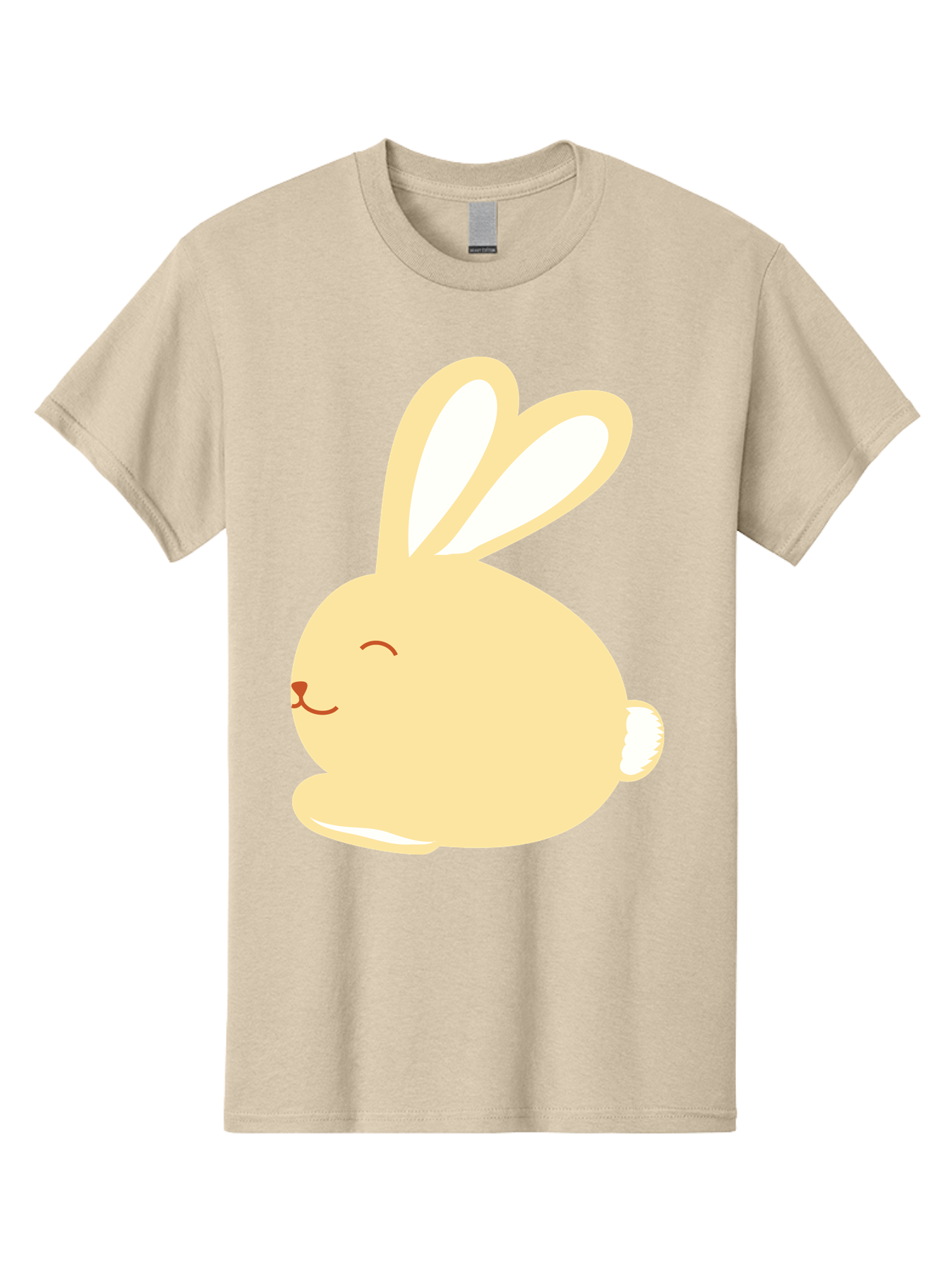 Cartoon-Bunny Men'S Graphic Tee, 100% Cotton, Comfortable Casual Summer Wear, Machine Washable, Cute Rabbit, Cartoon Character, Yellow Bunny, Fluffy Animal, Adorable Creature, Sweet Face, Kawaii Art Aac570