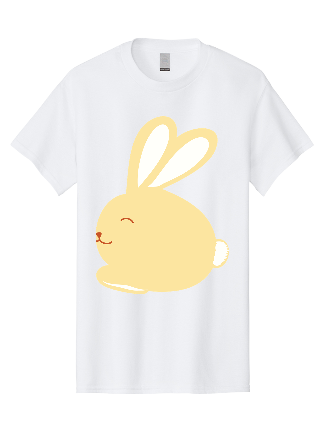 Cartoon-Bunny Men'S Graphic Tee, 100% Cotton, Comfortable Casual Summer Wear, Machine Washable, Cute Rabbit, Cartoon Character, Yellow Bunny, Fluffy Animal, Adorable Creature, Sweet Face, Kawaii Art Aac570
