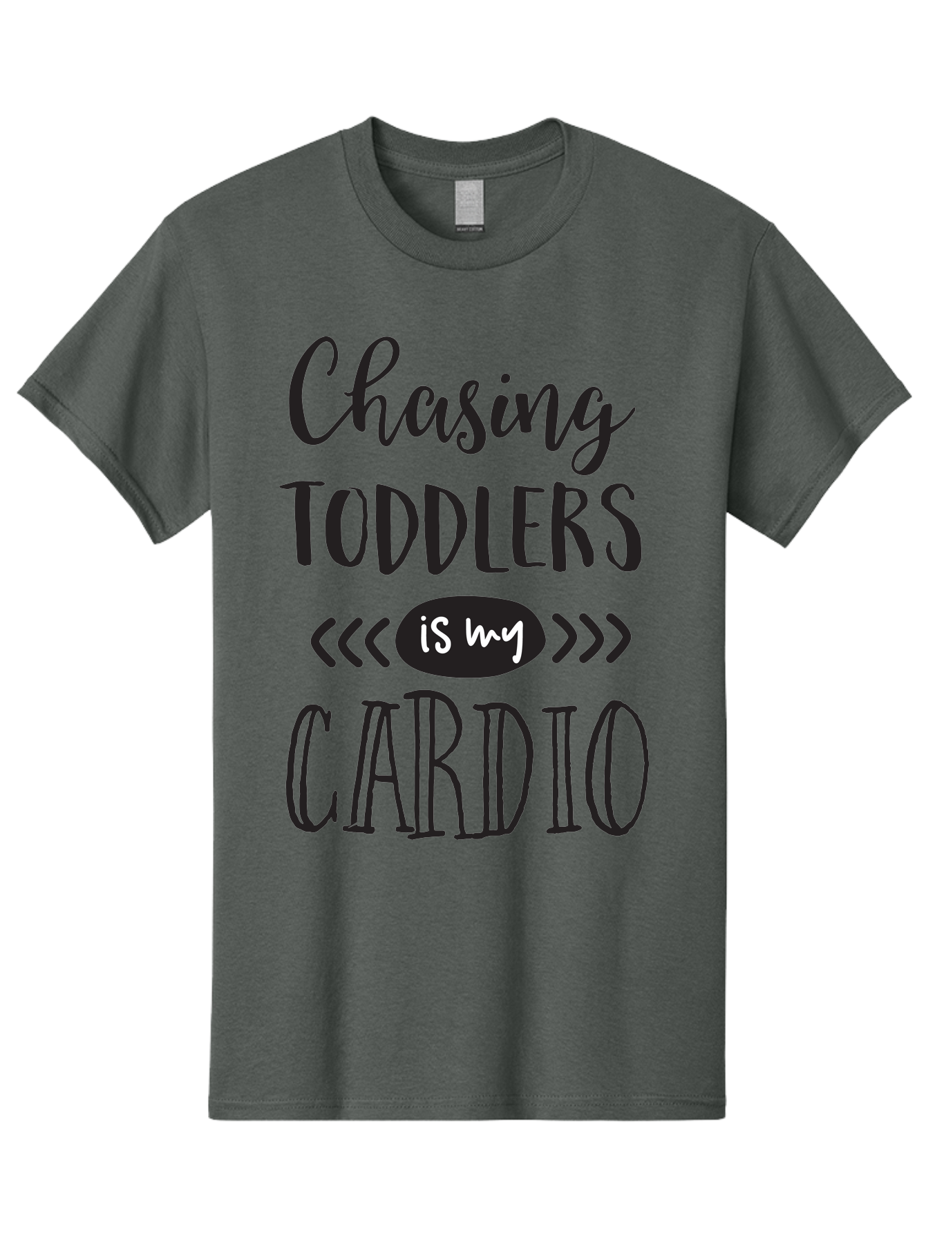 Chasing-Toddlers-Is-My-Cardio Men'S Graphic Tee, 100% Cotton, Comfortable Casual Summer Wear, Machine Washable, Funny Parenting Quote, Mom Life, Humor, Cardio Workout, Chasing Toddlers, Parenting Humor, Mom Jokes, Fitness, Active Parenting, Aac573