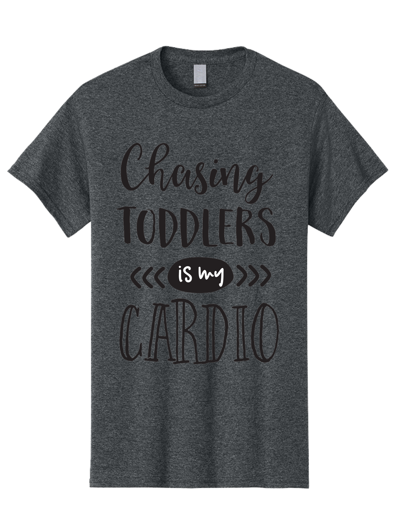 Chasing-Toddlers-Is-My-Cardio Men'S Graphic Tee, 100% Cotton, Comfortable Casual Summer Wear, Machine Washable, Funny Parenting Quote, Mom Life, Humor, Cardio Workout, Chasing Toddlers, Parenting Humor, Mom Jokes, Fitness, Active Parenting, Aac573