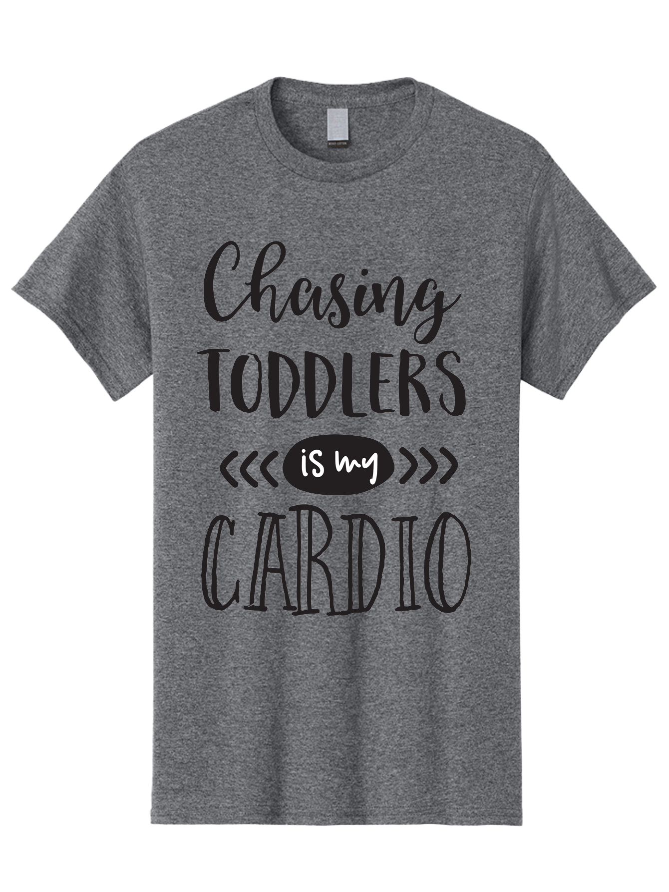 Chasing-Toddlers-Is-My-Cardio Men'S Graphic Tee, 100% Cotton, Comfortable Casual Summer Wear, Machine Washable, Funny Parenting Quote, Mom Life, Humor, Cardio Workout, Chasing Toddlers, Parenting Humor, Mom Jokes, Fitness, Active Parenting, Aac573