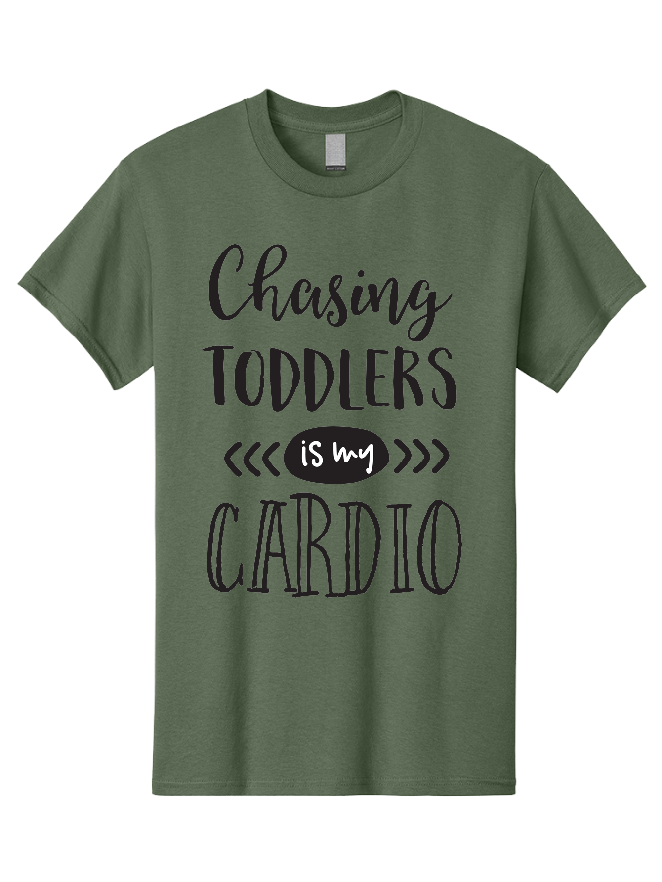 Chasing-Toddlers-Is-My-Cardio Men'S Graphic Tee, 100% Cotton, Comfortable Casual Summer Wear, Machine Washable, Funny Parenting Quote, Mom Life, Humor, Cardio Workout, Chasing Toddlers, Parenting Humor, Mom Jokes, Fitness, Active Parenting, Aac573