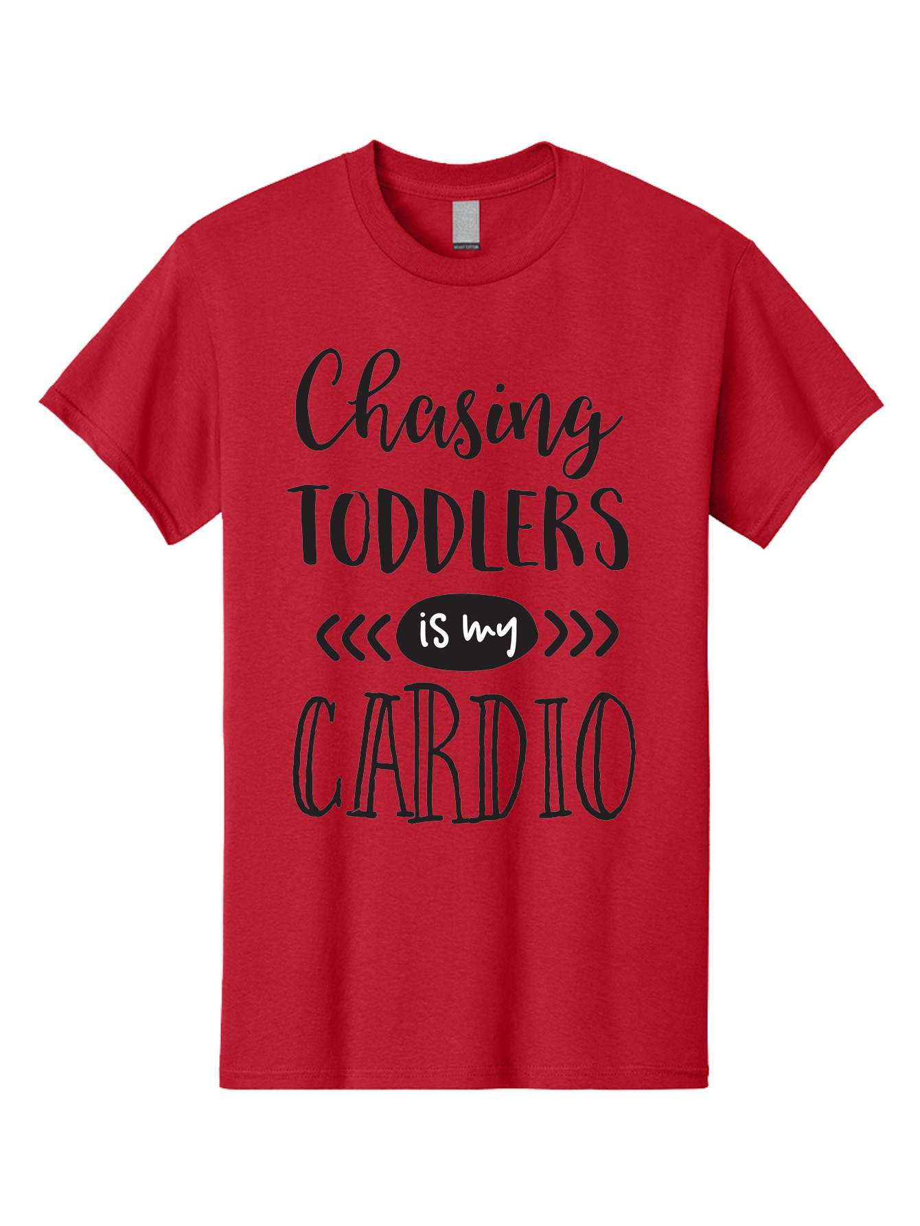 Chasing-Toddlers-Is-My-Cardio Men'S Graphic Tee, 100% Cotton, Comfortable Casual Summer Wear, Machine Washable, Funny Parenting Quote, Mom Life, Humor, Cardio Workout, Chasing Toddlers, Parenting Humor, Mom Jokes, Fitness, Active Parenting, Aac573